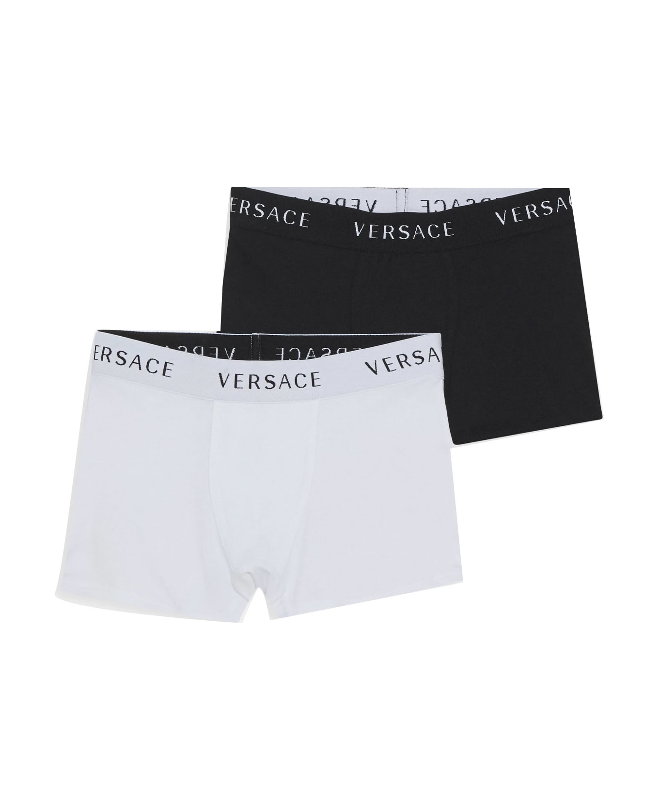 Versace Pack Of 2 Cotton Boxer Briefs - Multicolor