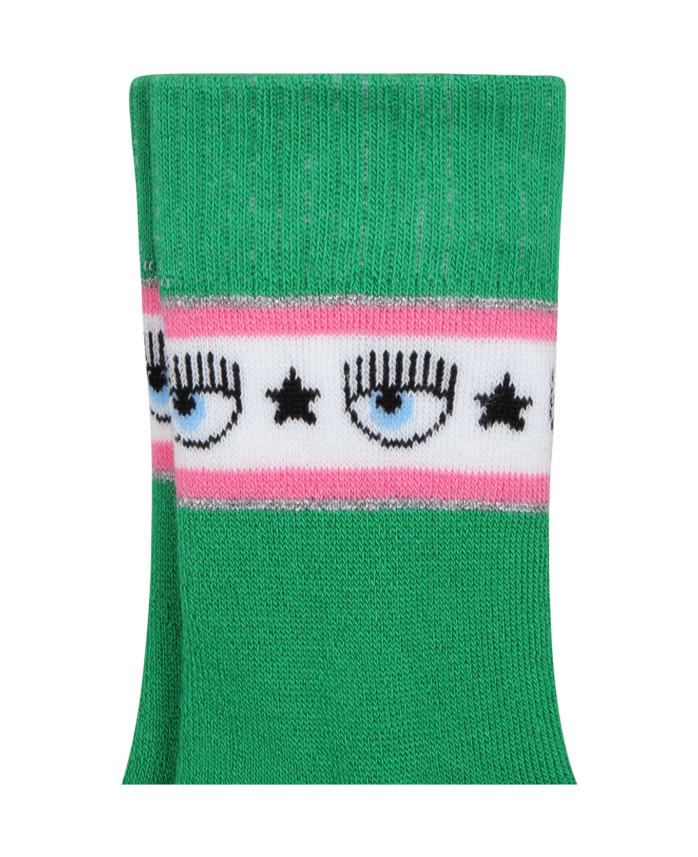 Chiara Ferragni Multicolor Set For Girl With Iconic Eyes - Bright Green