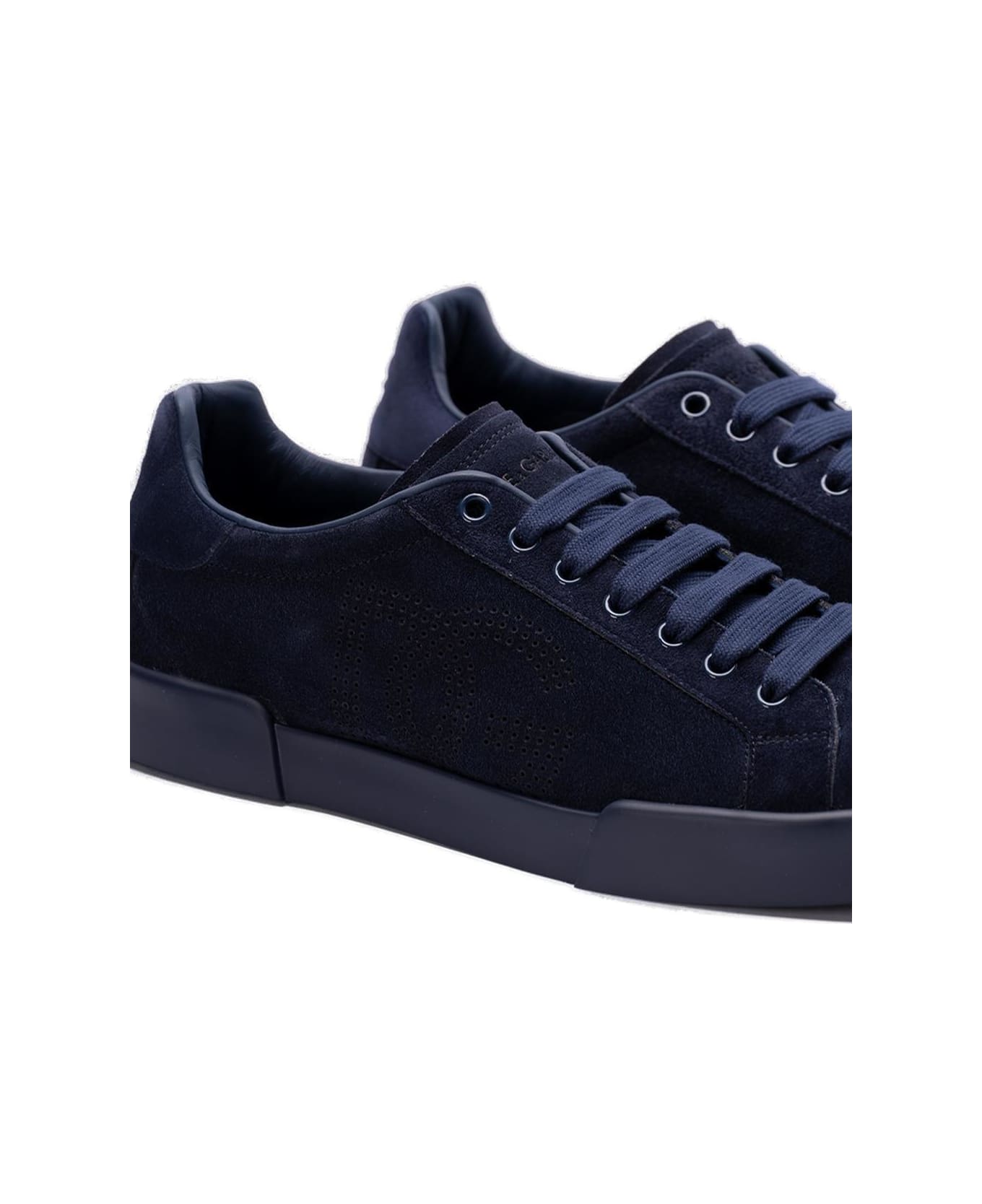 Dolce & Gabbana Portofino Logo Perforated Sneakers