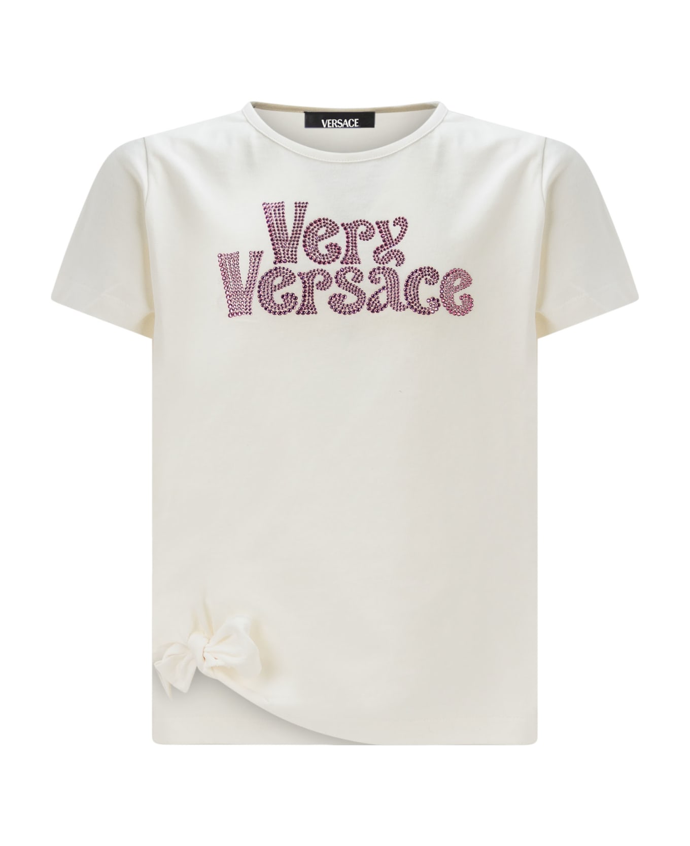 Versace T-shirt With Logo - BIANCO-ROSE