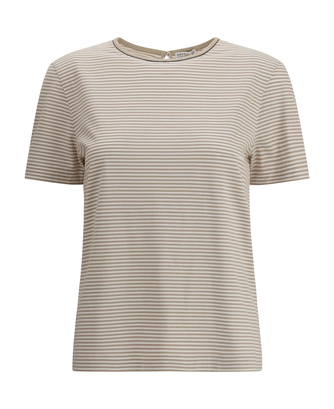 Brunello Cucinelli Striped Jersey T-shirt - Beige