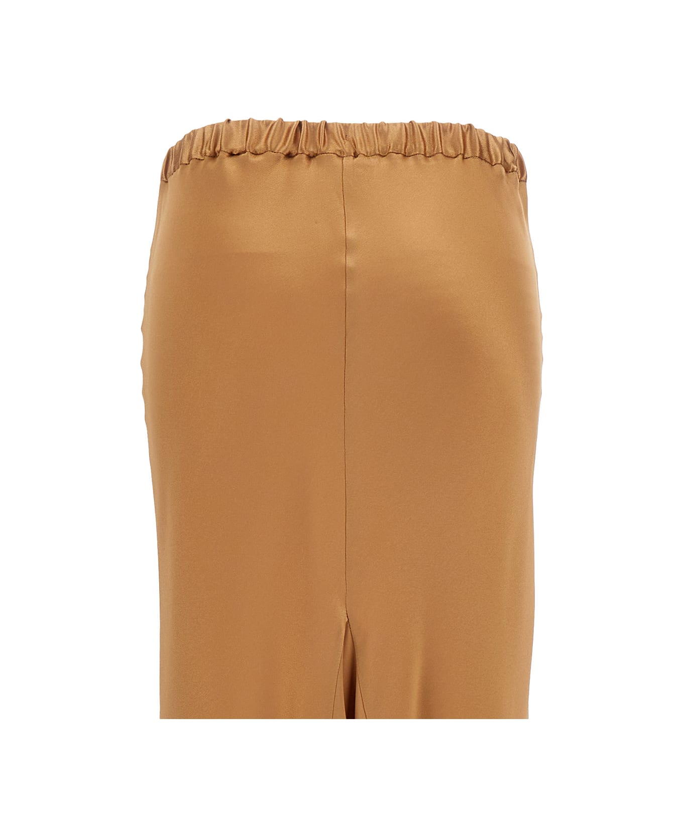 Antonelli Maxi Brown Skirt With Split At The Back In Acetate Blend Woman - Brown