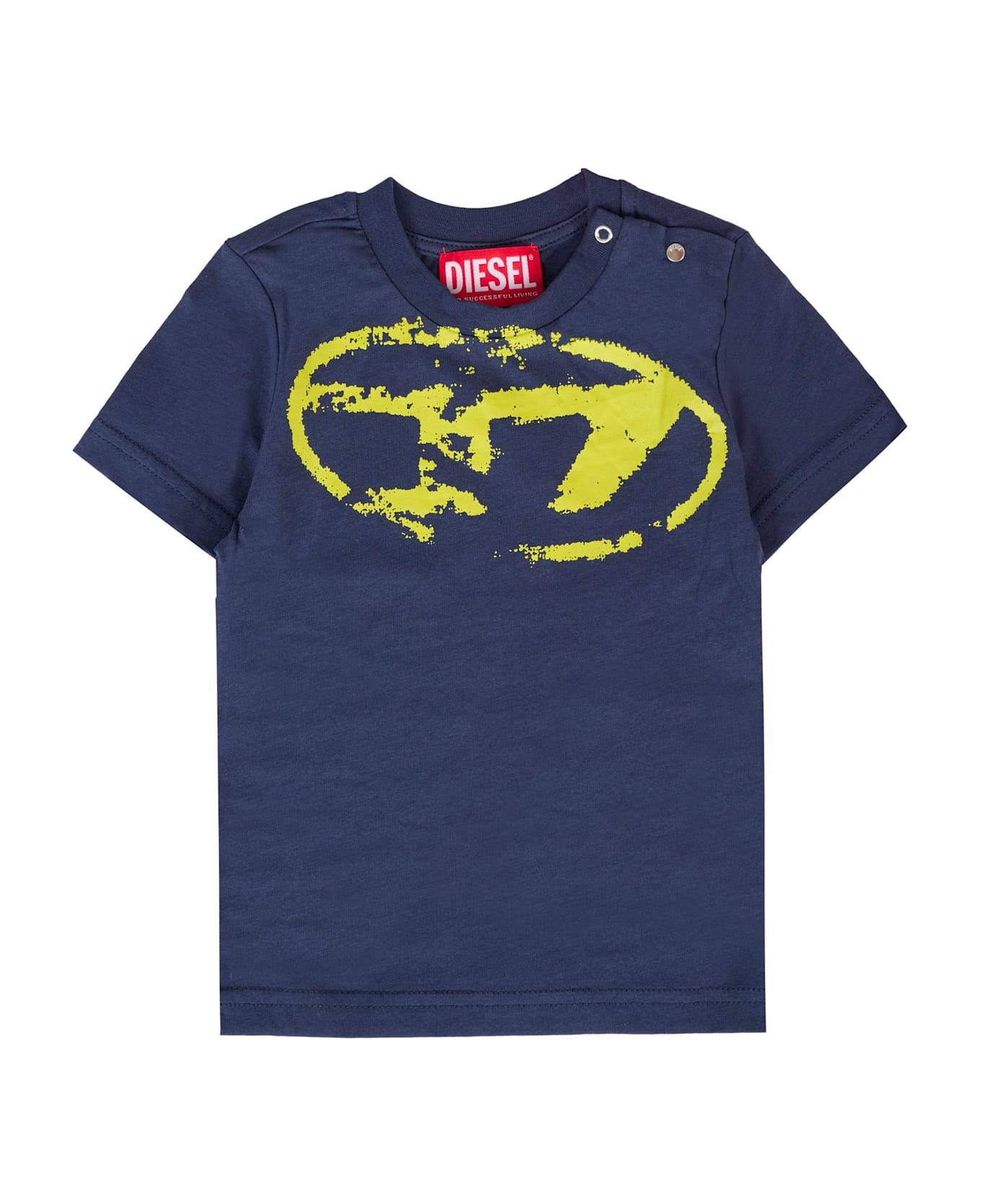 Diesel Blue T-shirt For Baby Boy With Logo - Blue