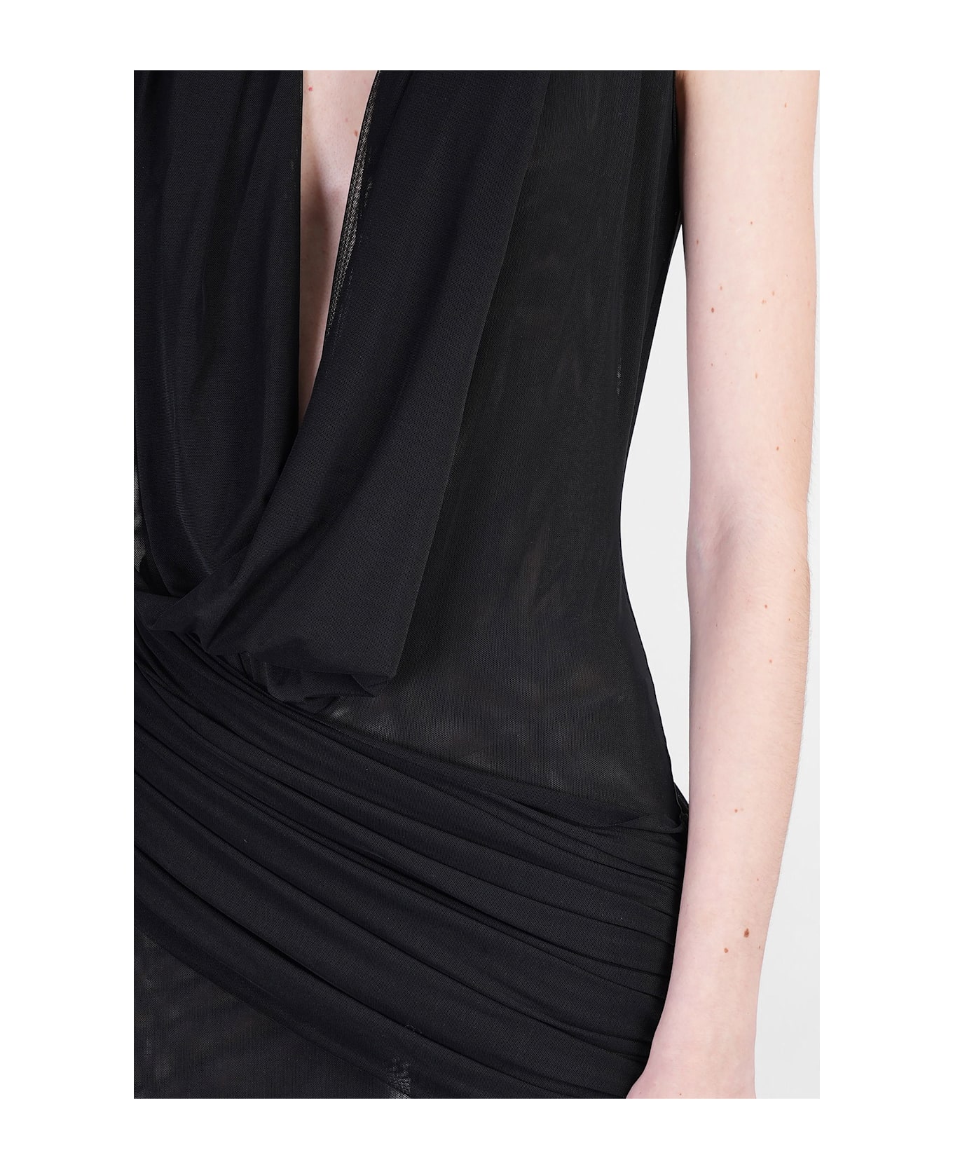 David Koma Long Dress In Black Polyamide - black