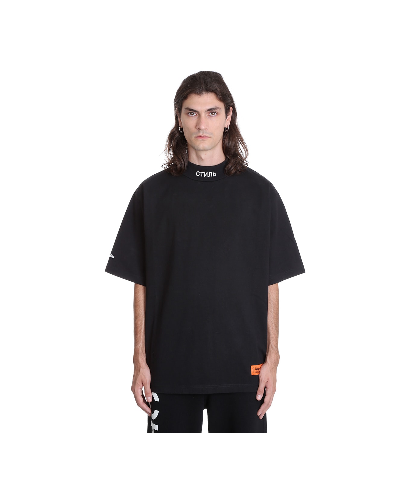 HERON PRESTON Turtleneck Ctnm T-shirt In Black Cotton - black