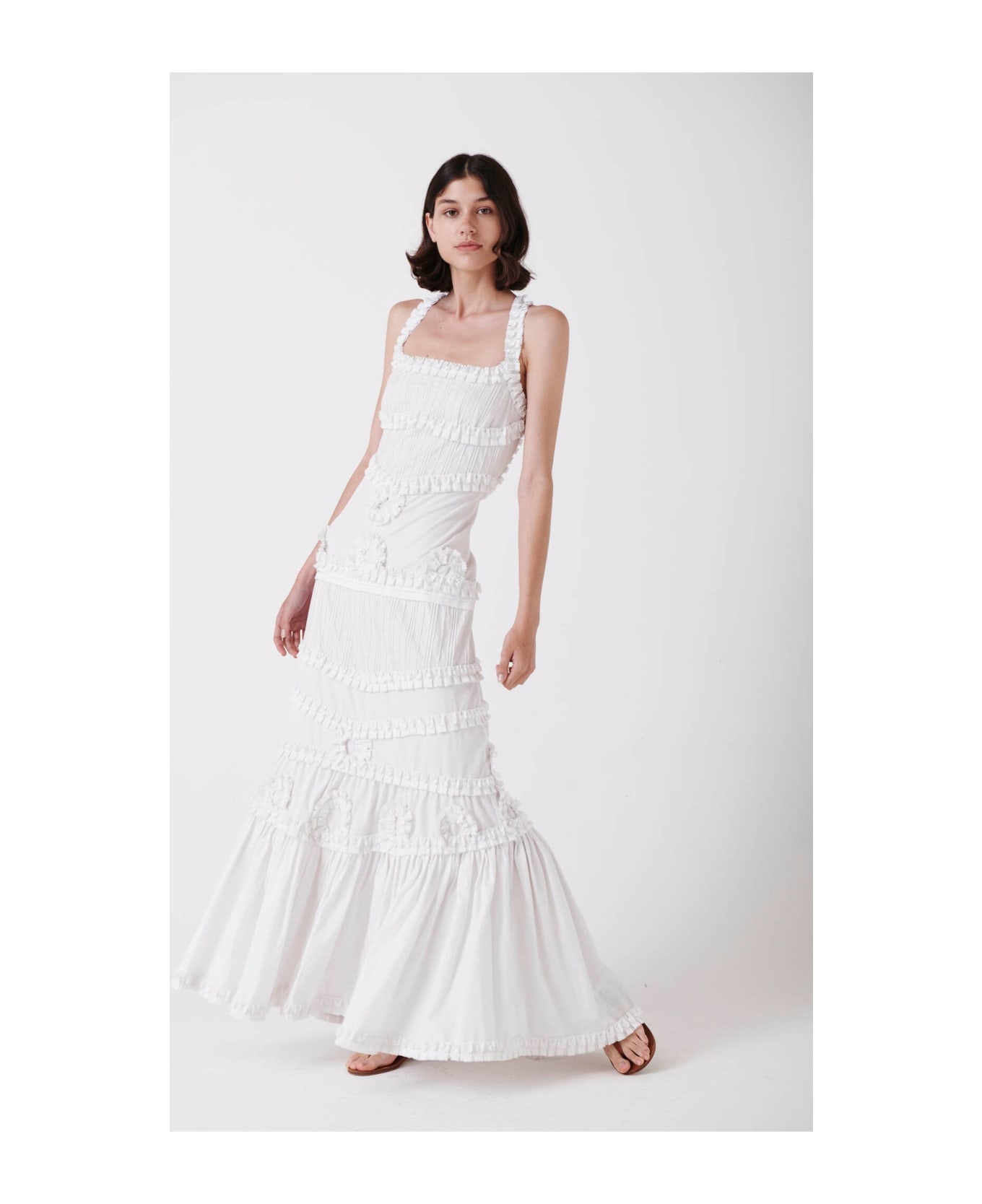 Amotea Bella In White Cotton - White ワンピース＆ドレス
