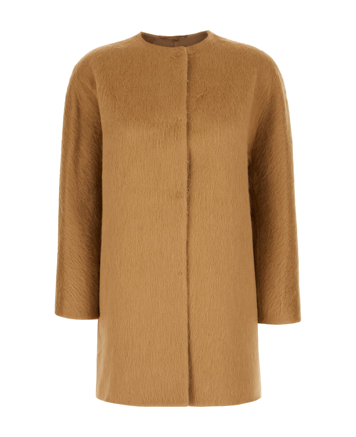 Max Mara Studio Camel Wool Blend Coat - Cammello