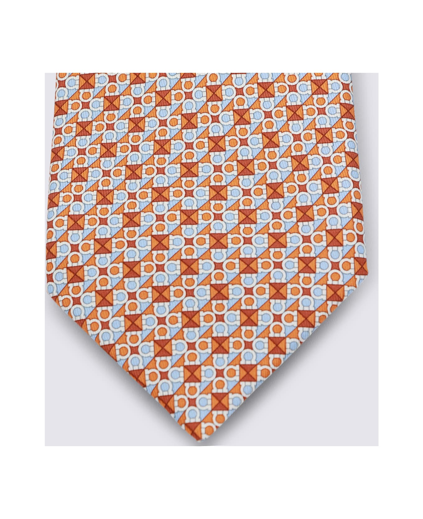 Ferragamo Orange Silk Tie - Orange