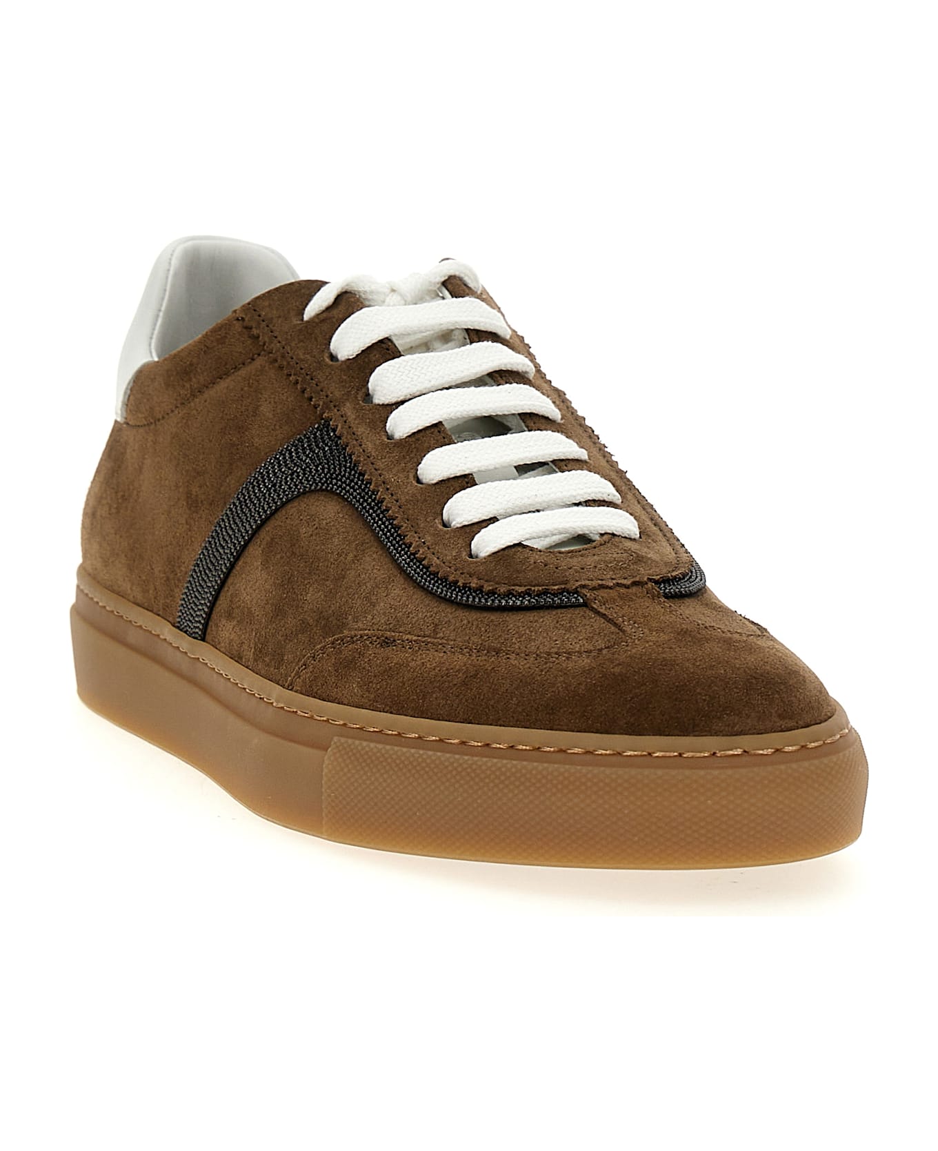 Brunello Cucinelli 'monile' Detail Sneakers - Beige
