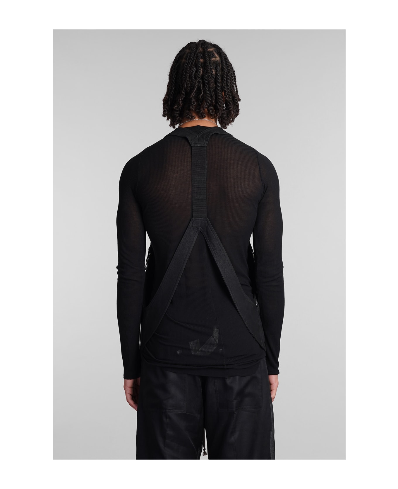 Rick Owens Bauhaus Vest Vest In Black Leather - black