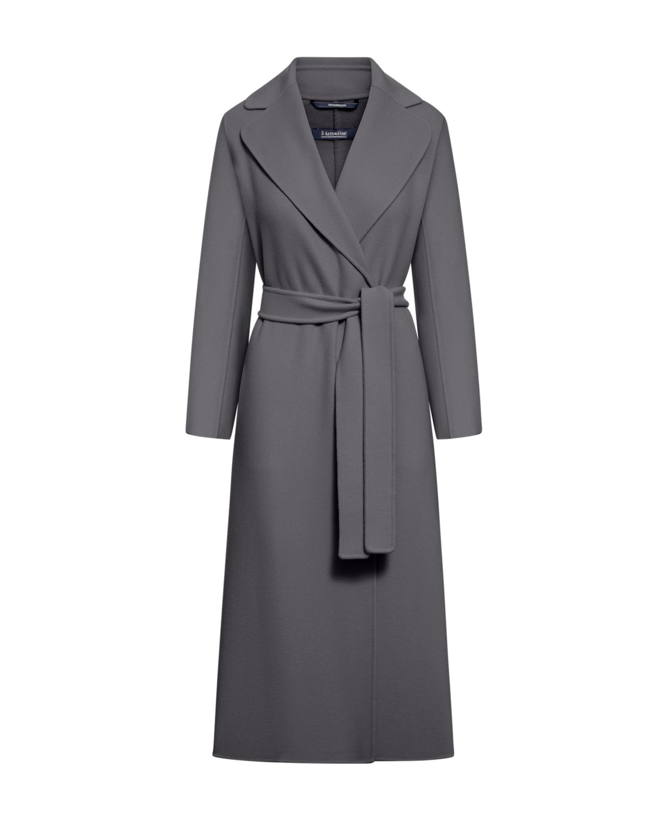 'S Max Mara Belted Long-sleeved Coat - GREY