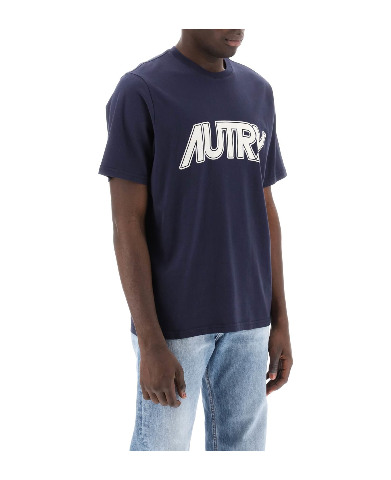 Autry T-shirt With Maxi Logo Print - Blue Tシャツ