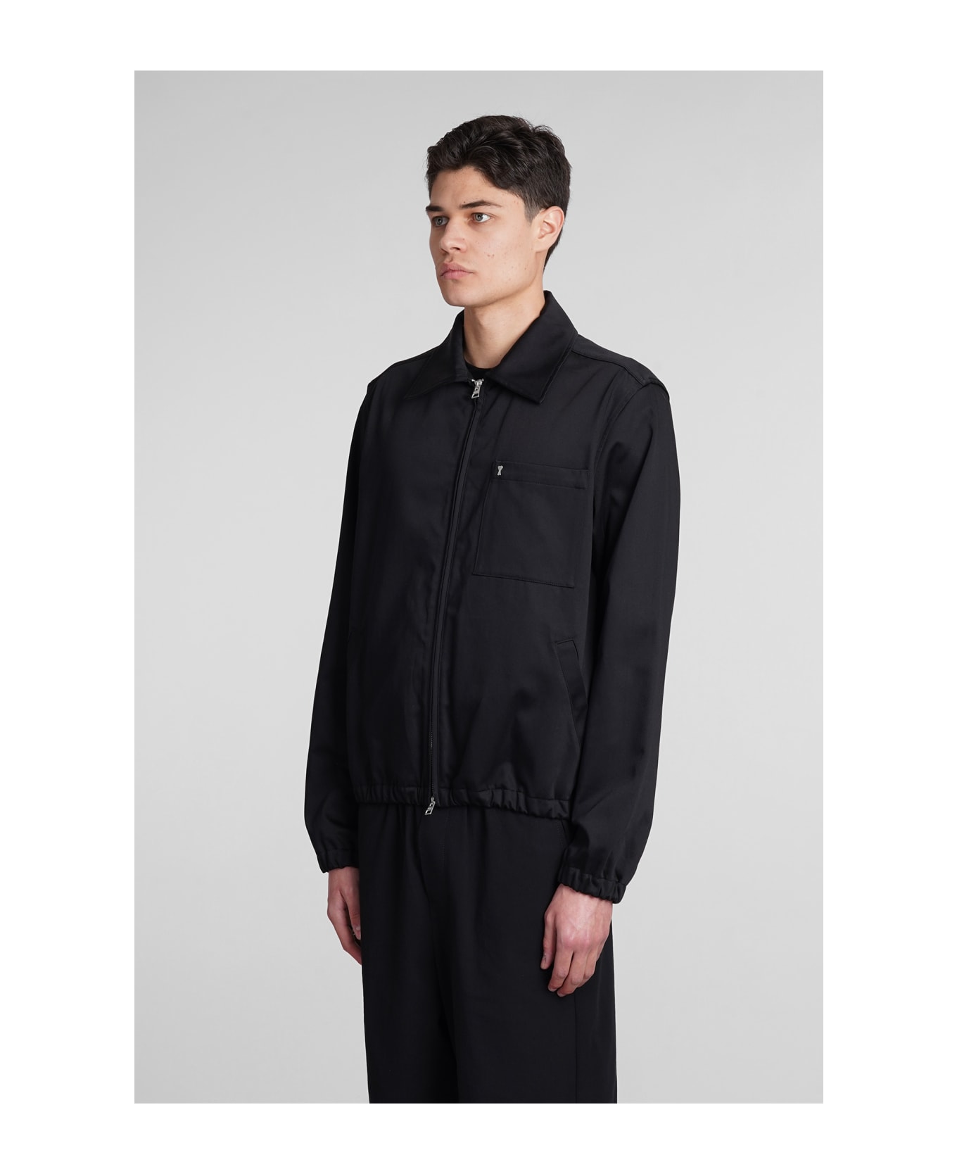 Ami Alexandre Mattiussi Casual Jacket In Black Cotton - black