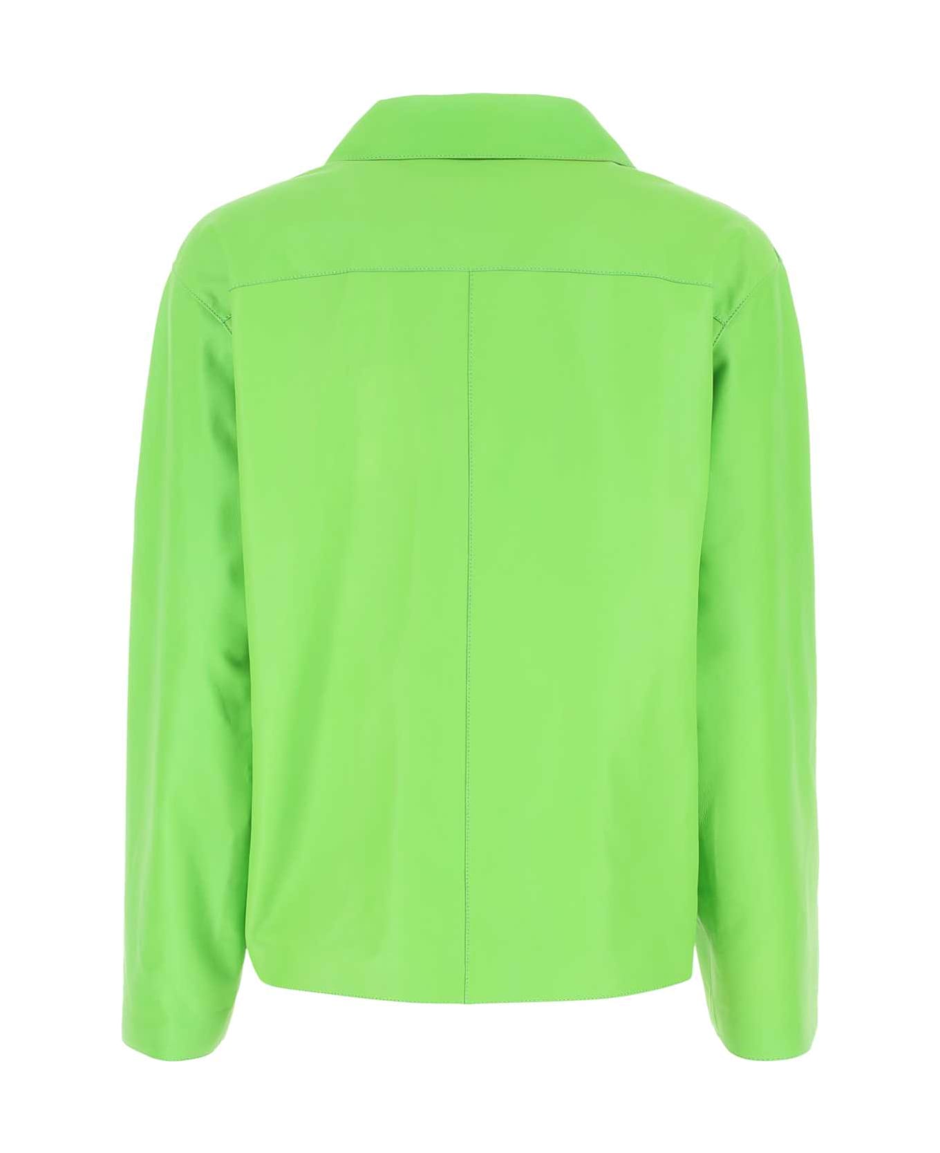 Loewe Fluo Green Leather Shirt - FLUOGREEN