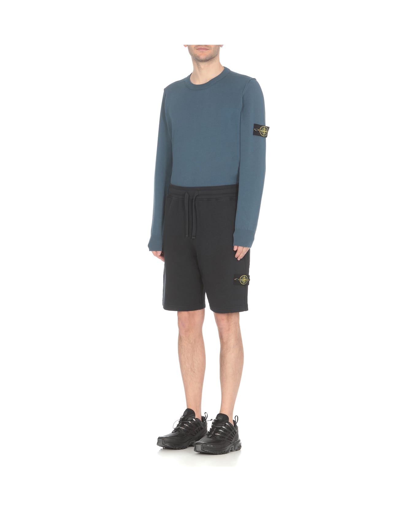 Stone Island Cotton Bermuda Shorts - Blue ショートパンツ