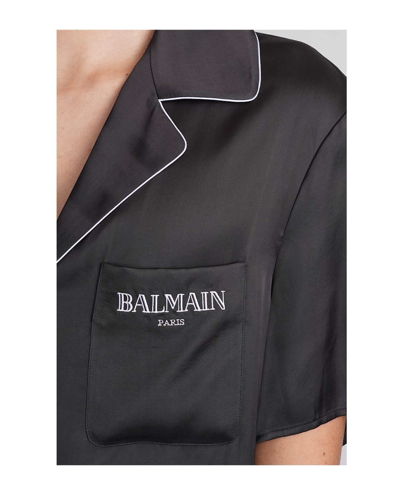 Balmain Shirt In Black Viscose - black