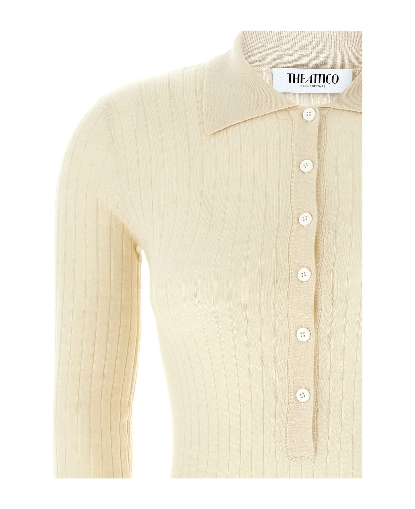 The Attico Ribbed Sweater - White