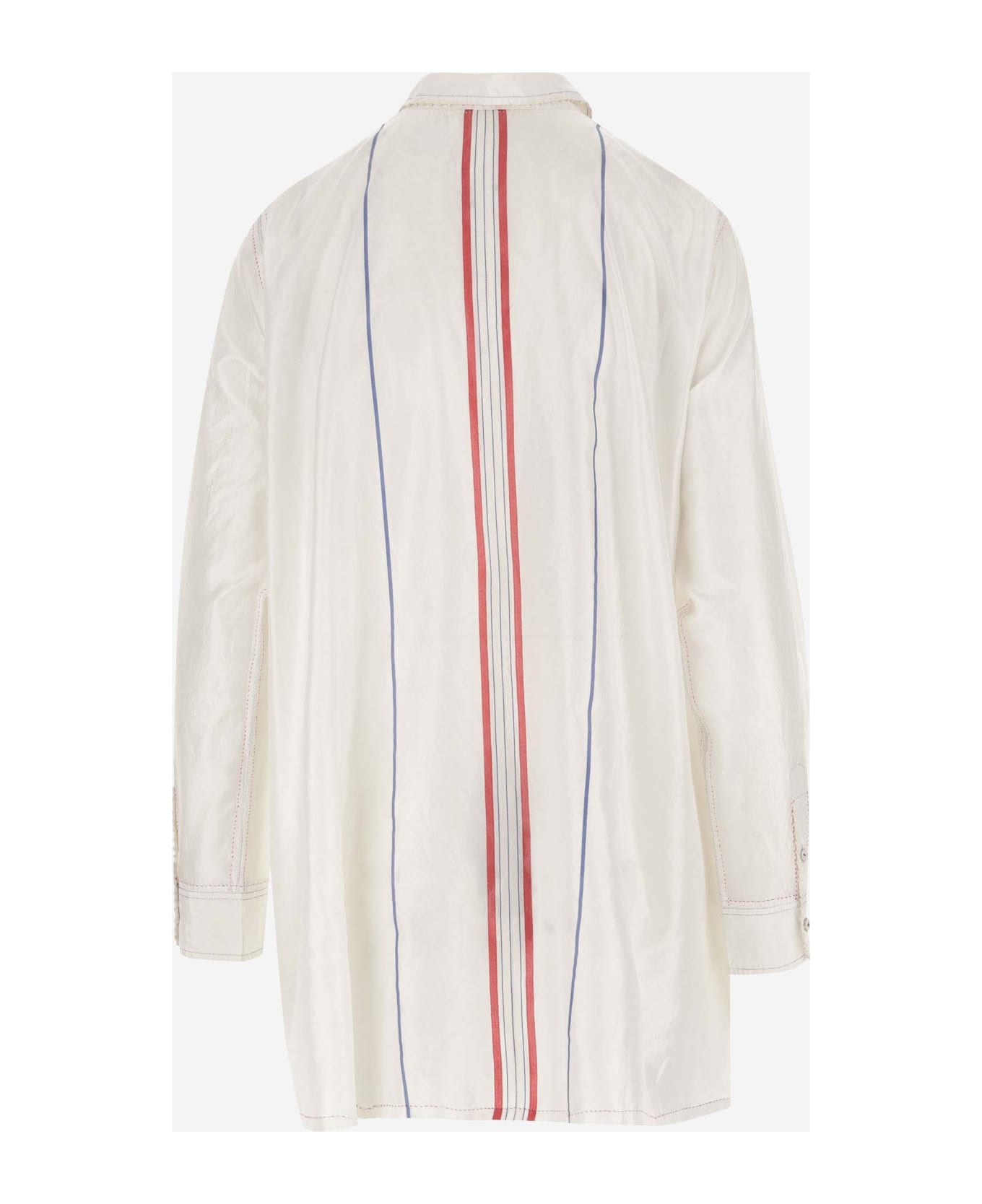 Péro Silk Long Shirt - White シャツ