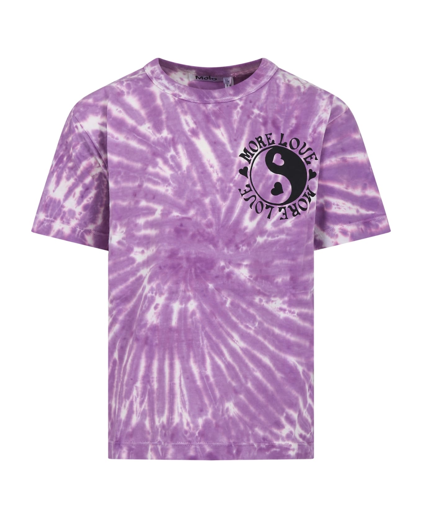 Molo Purple T-shirt For Girl With Print And Writing - Violet