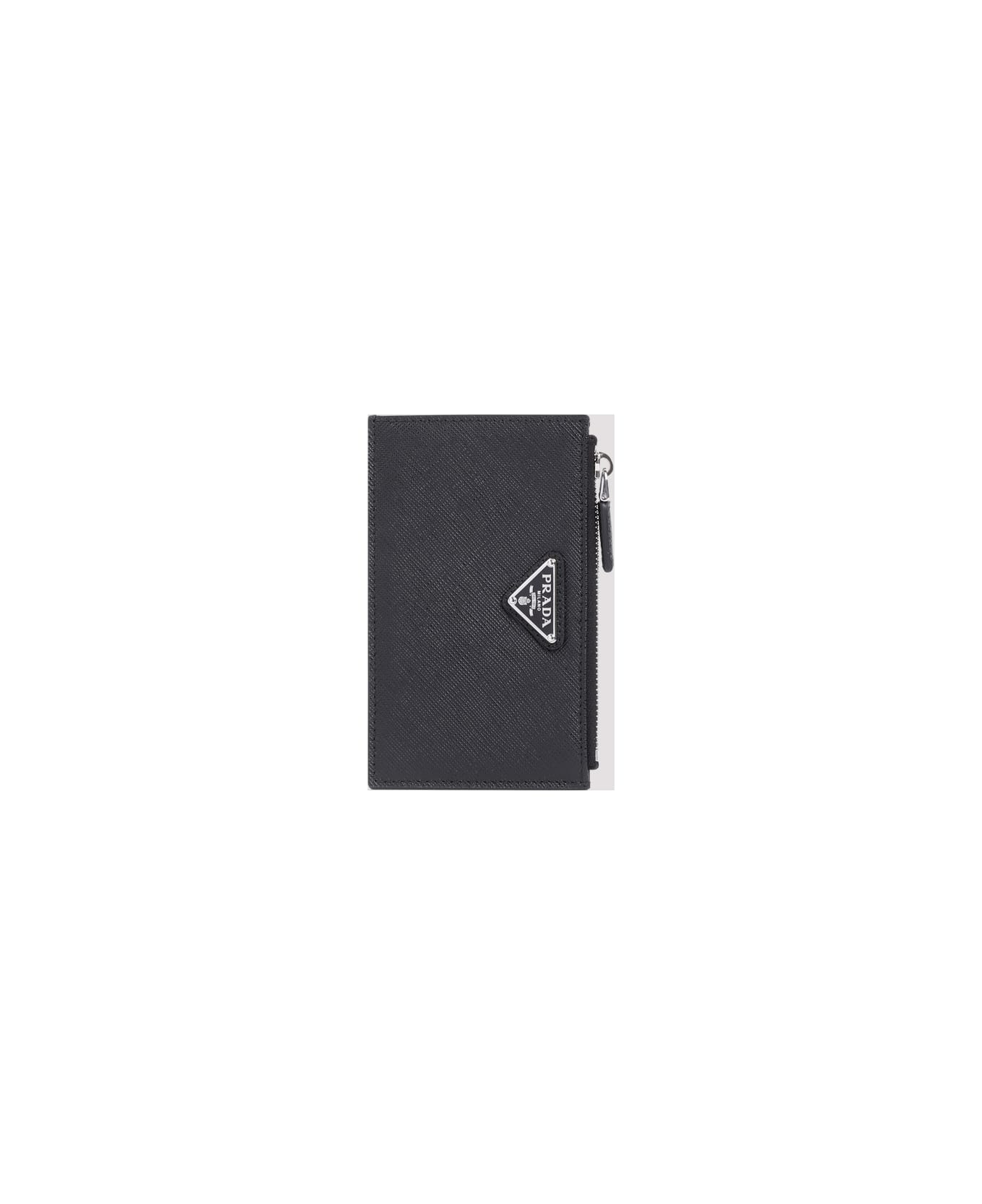 Prada Calf Leather Credit Card Case - Nero