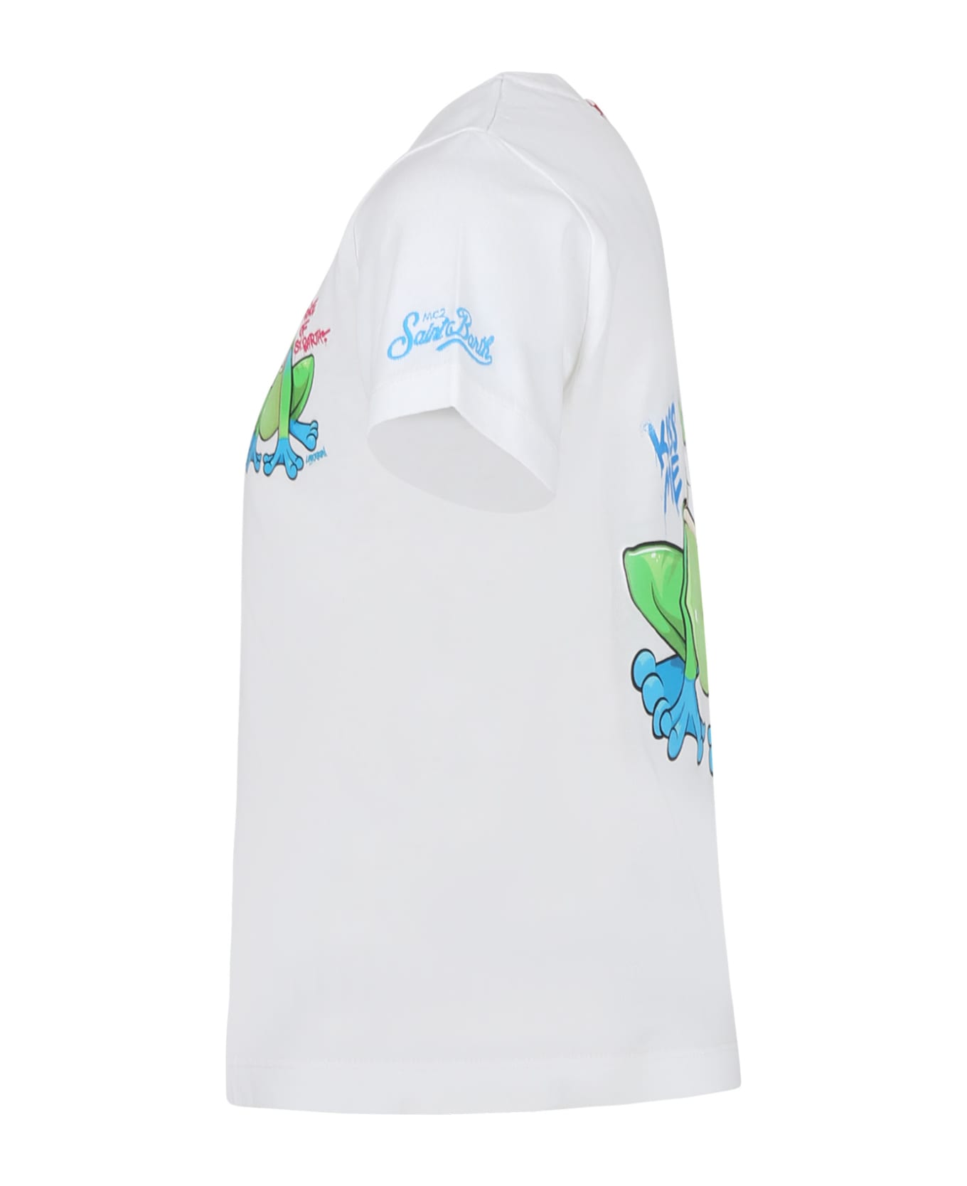MC2 Saint Barth White T-shirt For Boy With Frog And Logo - White