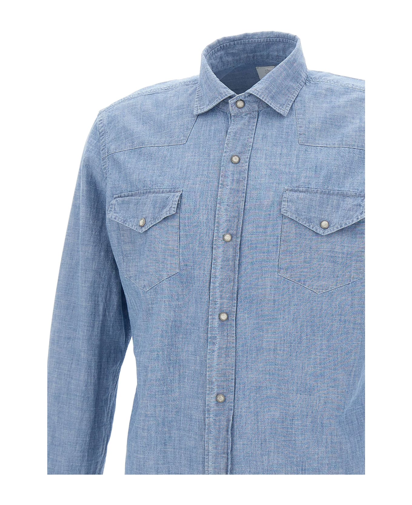 Eleventy Superfine Cotton Denim Shirt - LIGHT BLUE