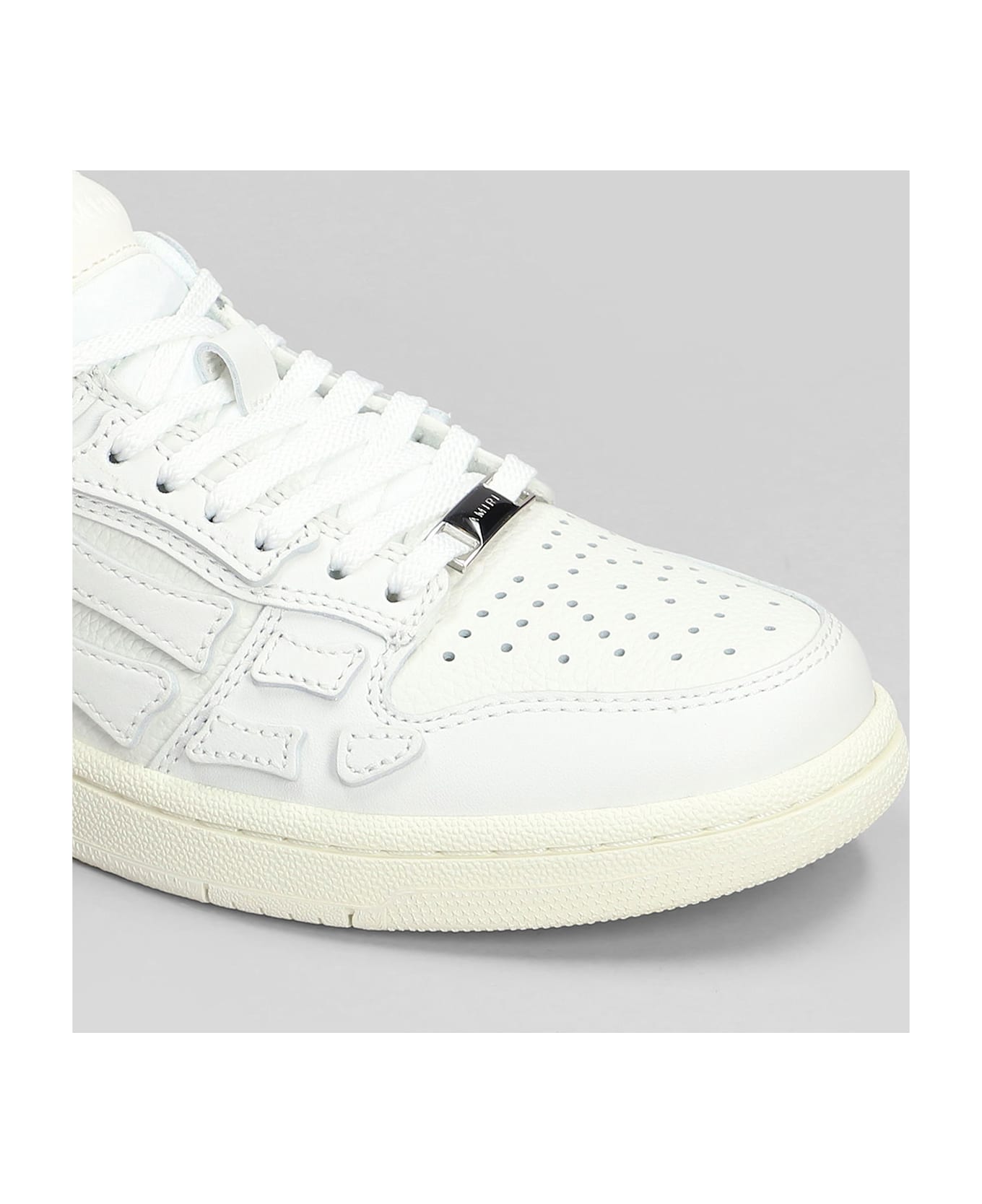 AMIRI Skel Top Low Sneakers In White Leather - white