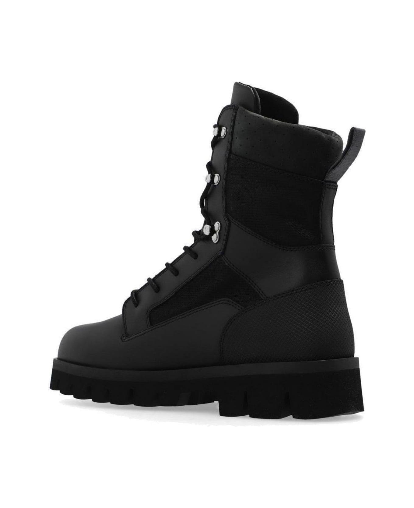 HERON PRESTON Military Lace-up Ankle Boots - Black ブーツ