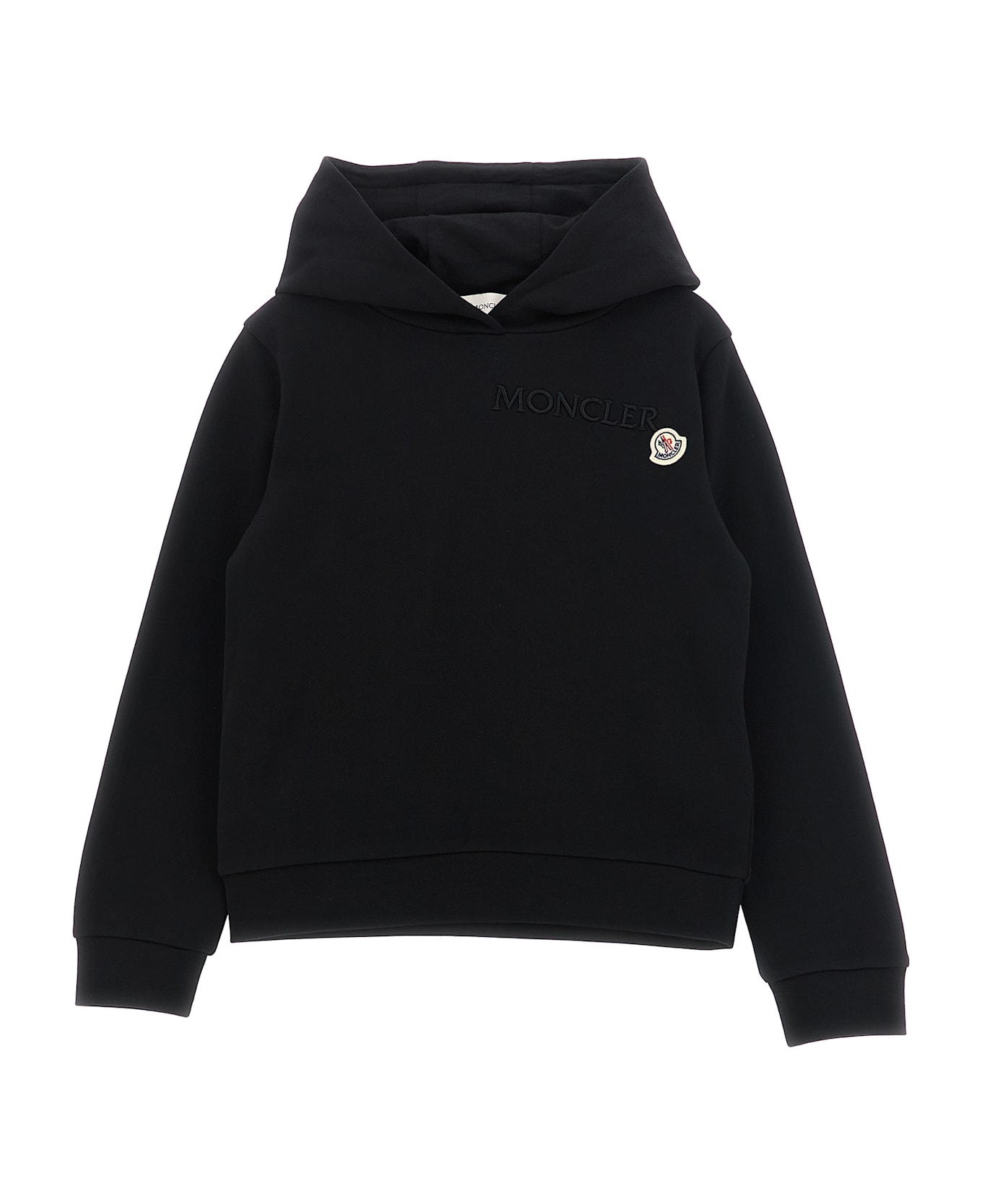 Moncler Logo Embroidery Hoodie - Black  