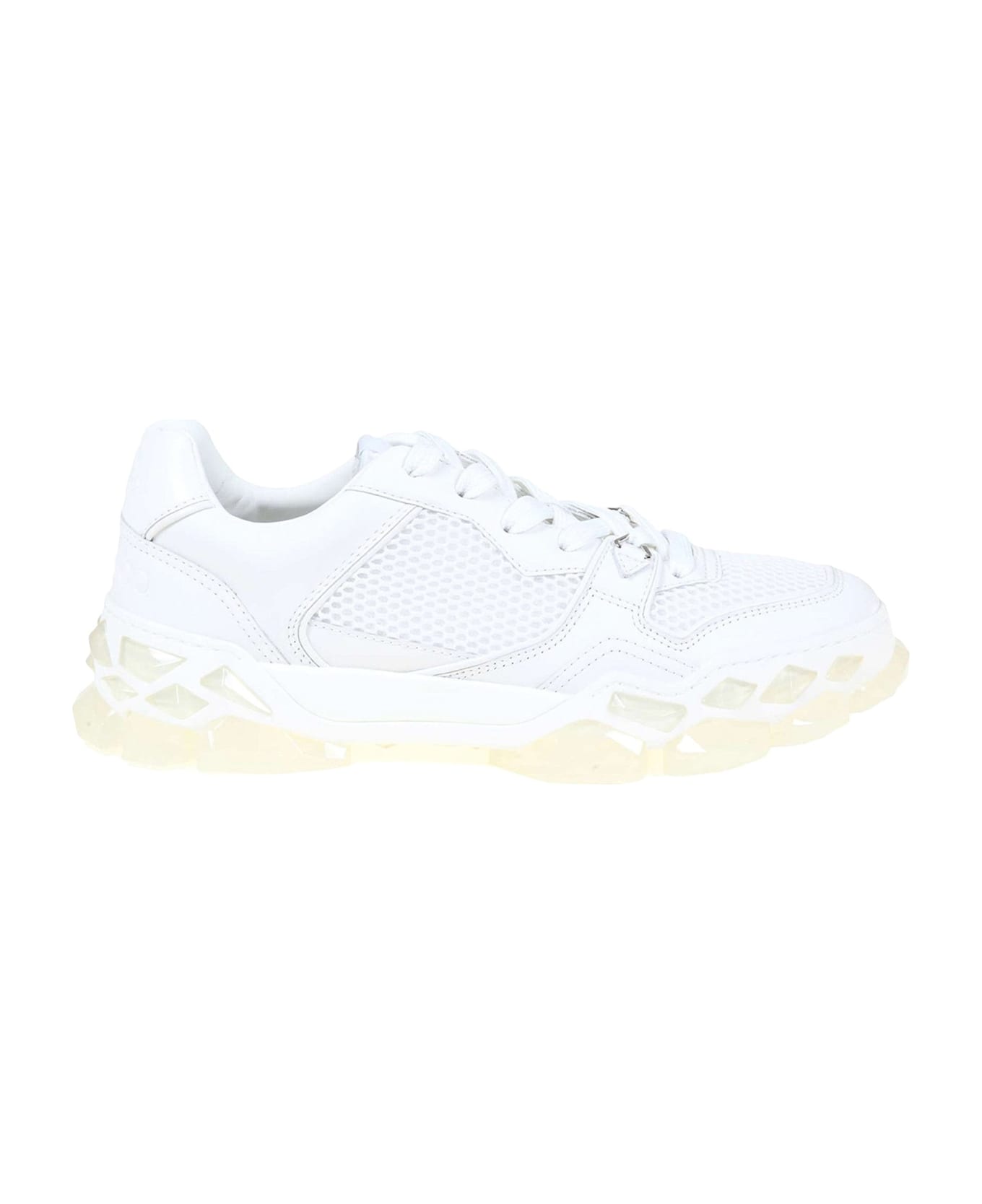 Jimmy Choo Diamond Leather Sneakers - White