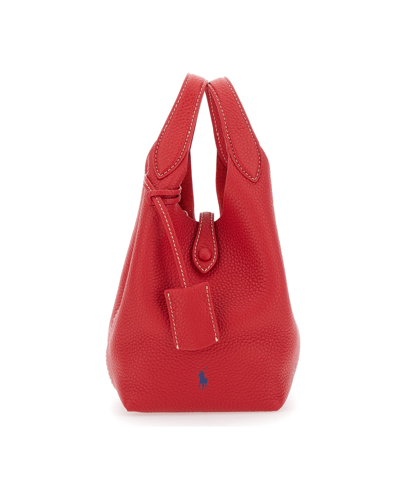 Ralph Lauren 
play
 Red Handbag With Removable Shoulder Strap And Pony Embroidery On The Front In Leather Woman - CHERRY