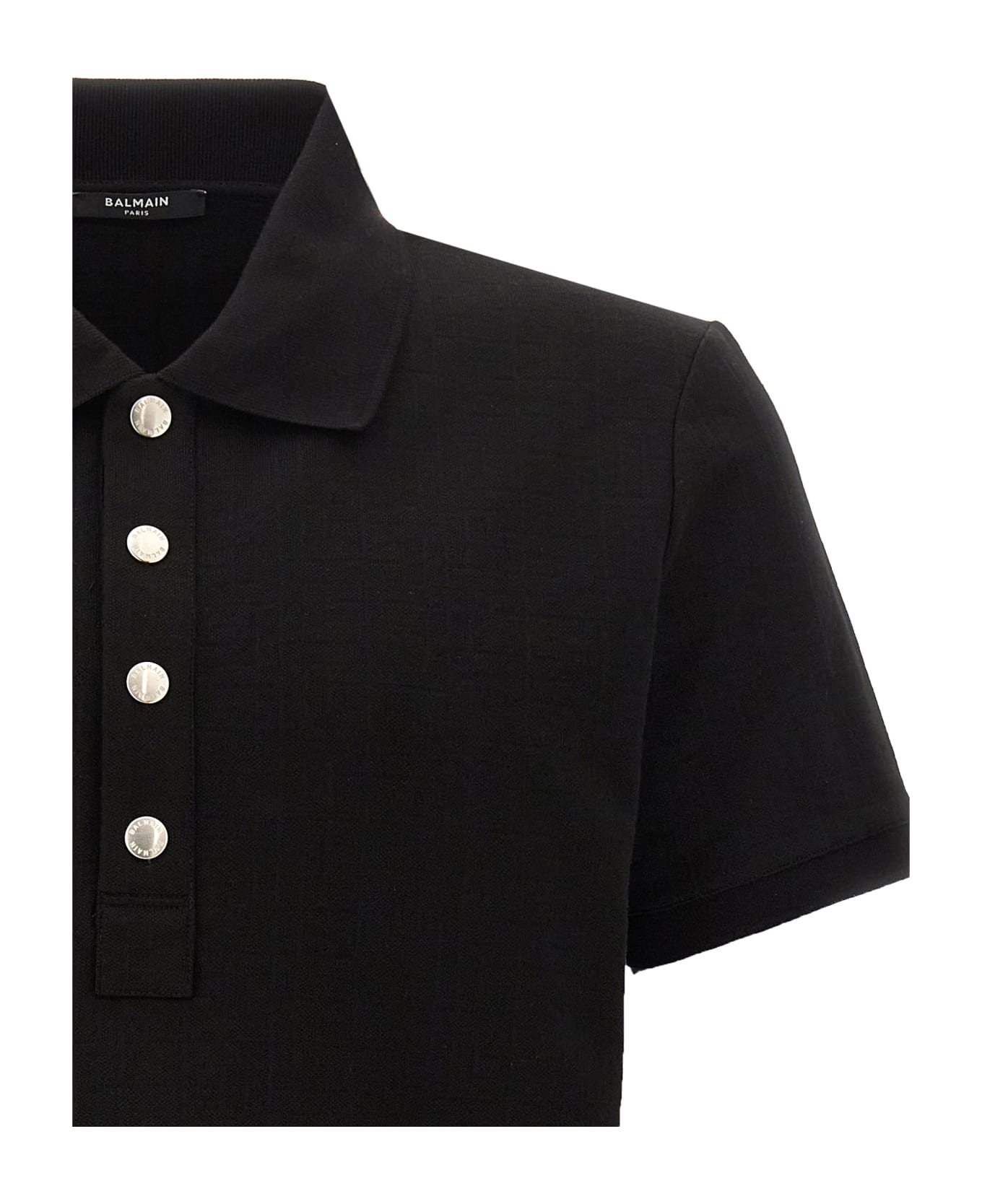 Balmain 'monogram' Polo Shirt - Black  