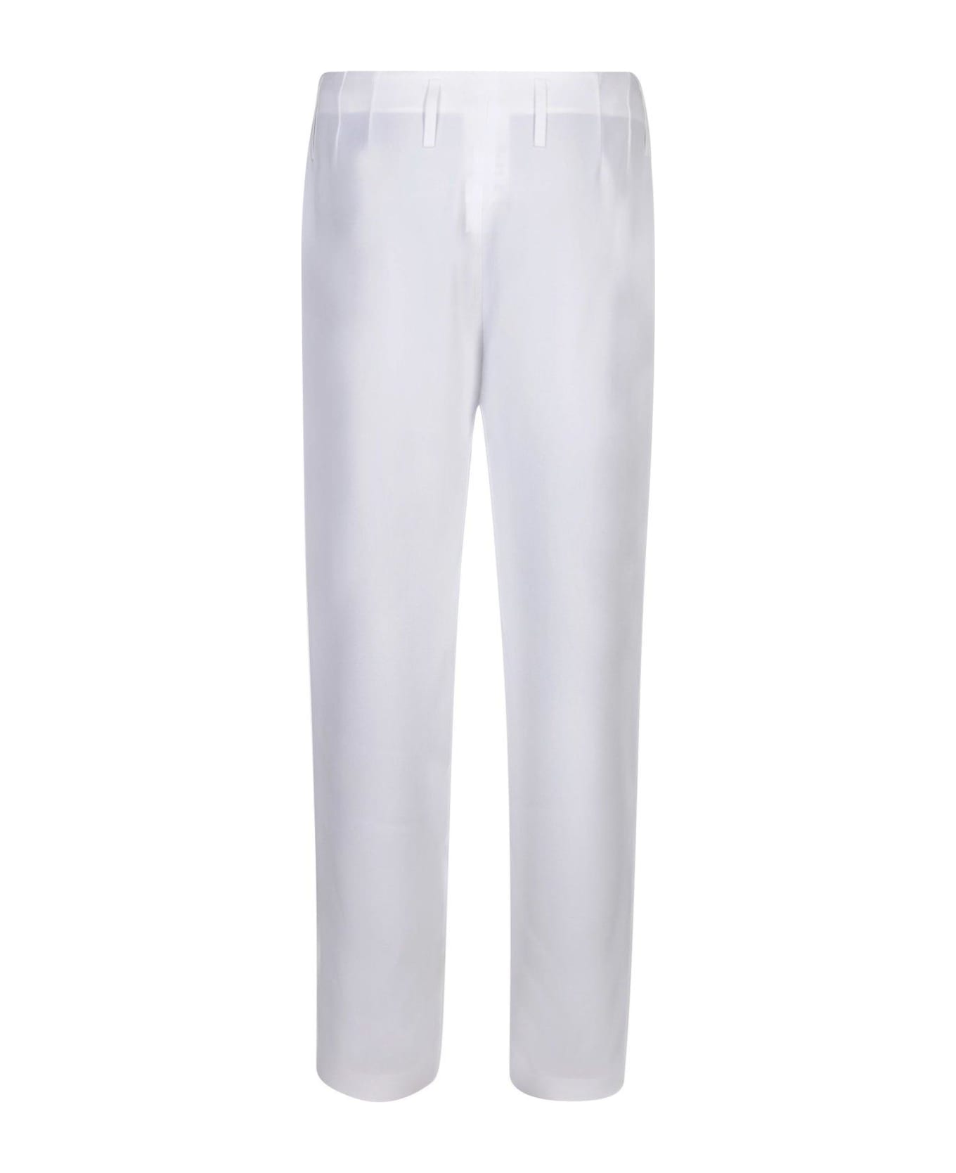 Giorgio Armani Straight Leg Pleated Trousers - Bianco ボトムス