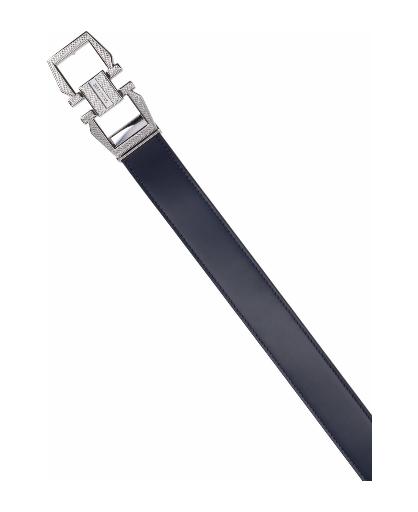 Ferragamo 'gancini' Reversible Belt - Black  