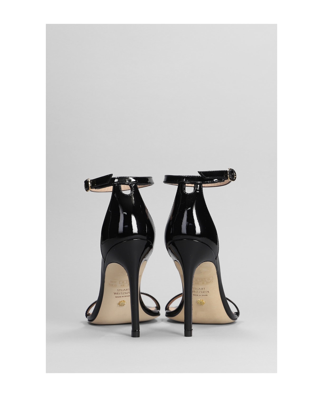 Stuart Weitzman Nudistcurve 100 Sandals In Black Patent Leather - black
