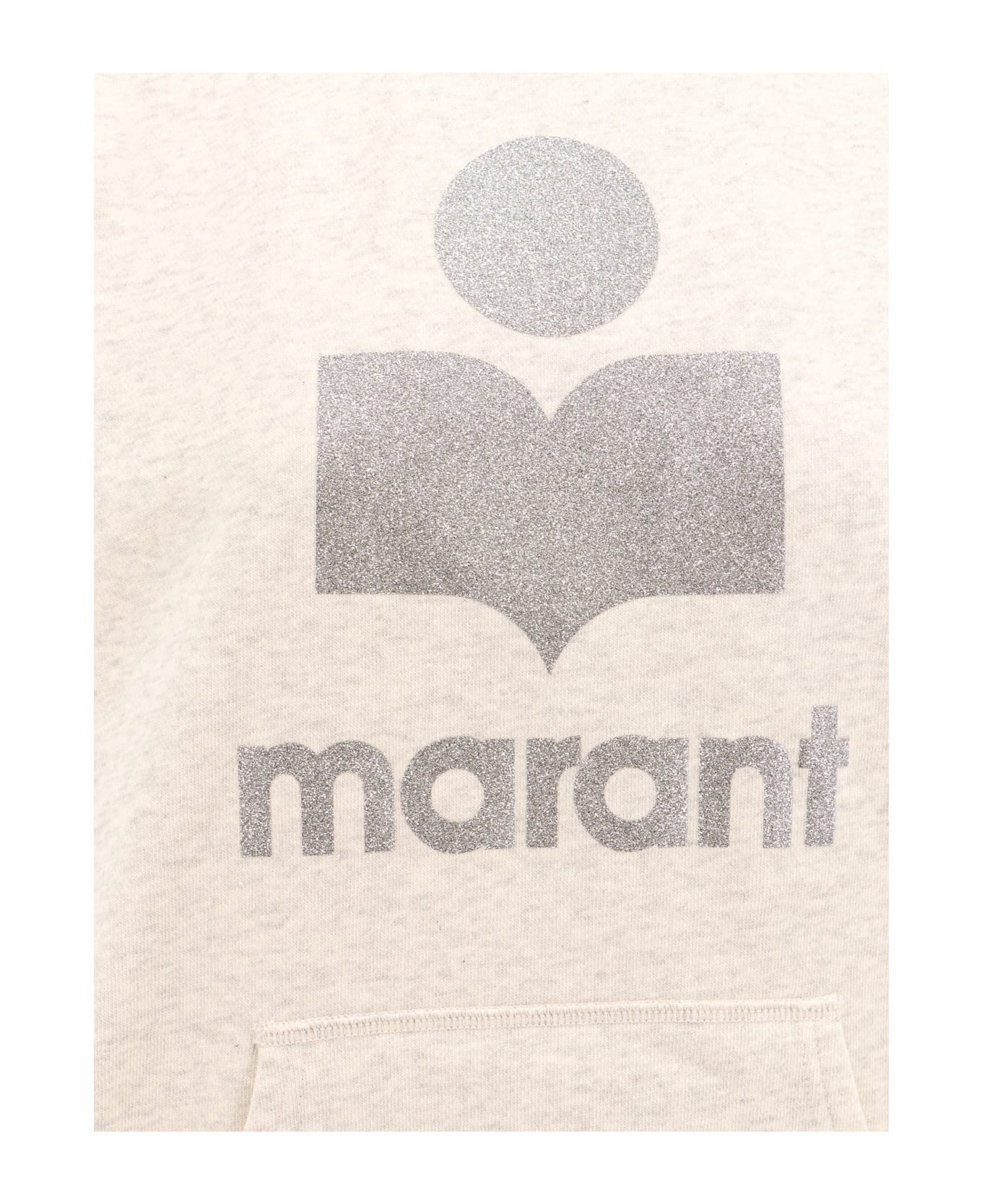 Marant Étoile Logo Embellished Long-sleeved Hoodie - Beige