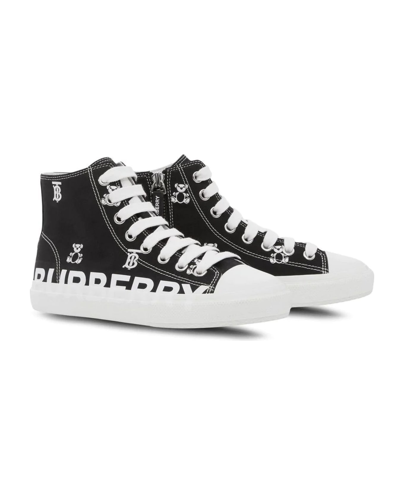 Burberry Black Fabric Sneakers - Nero