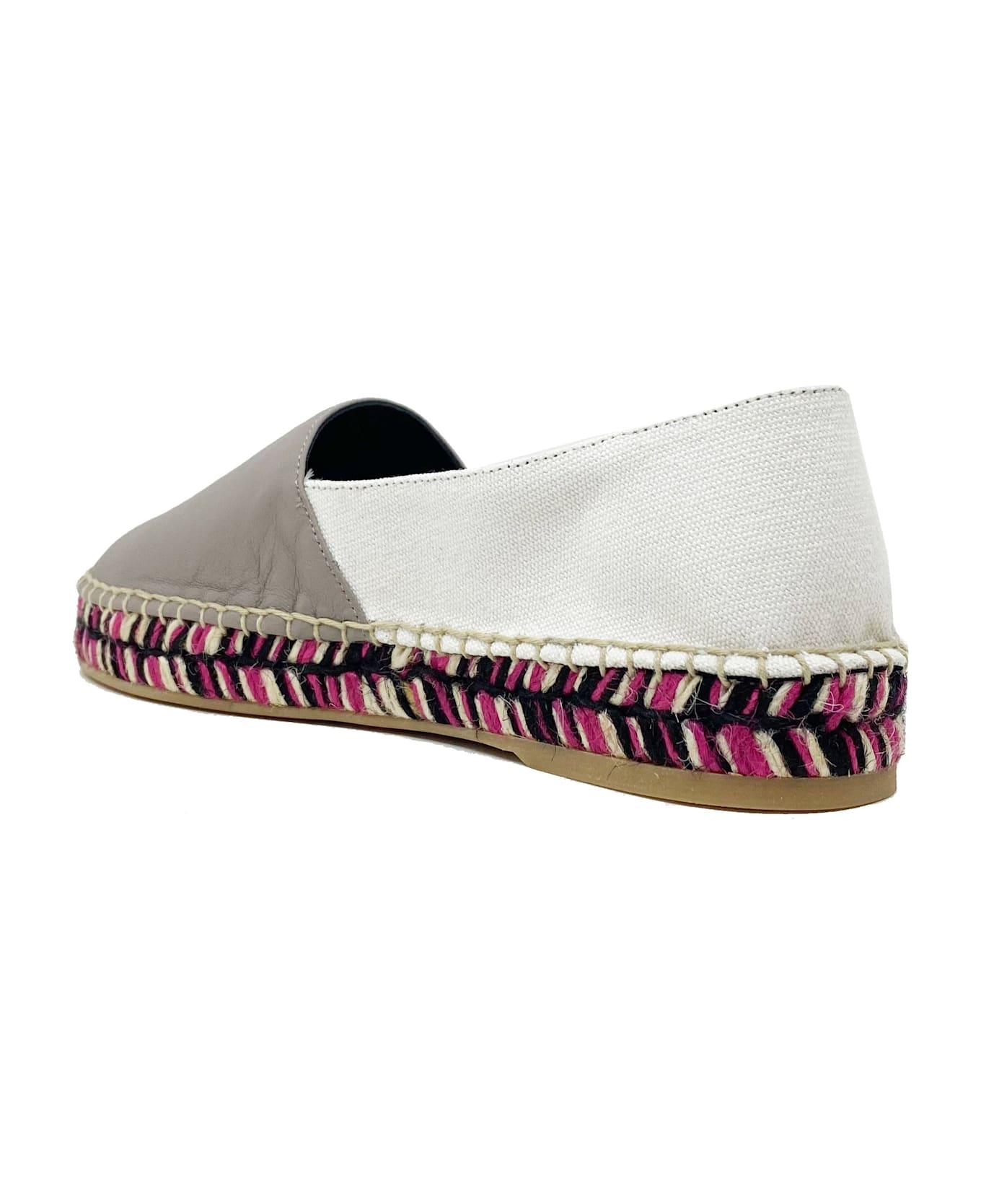 Off-White Leather Espadrilles - Beige