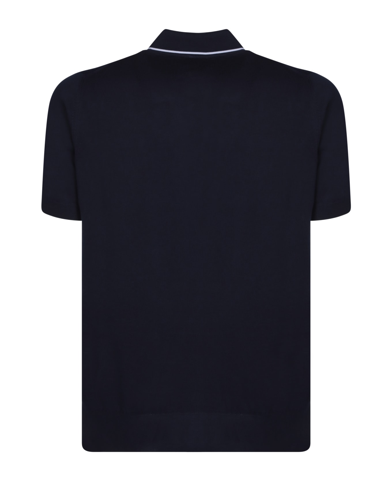 Canali Edges White/blue Polo Shirt - Blue