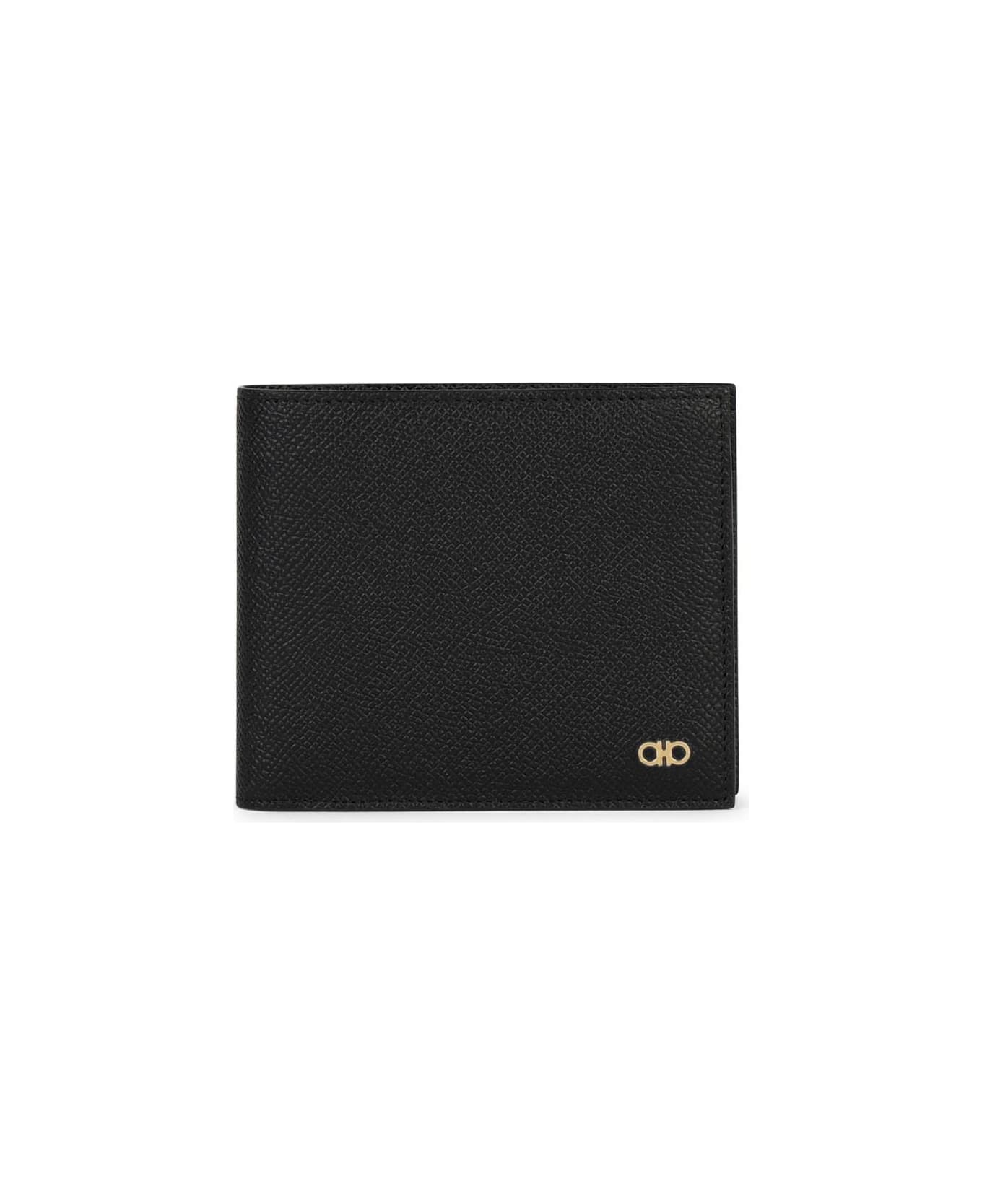 Ferragamo 'micro' Black Leather Wallet - Black