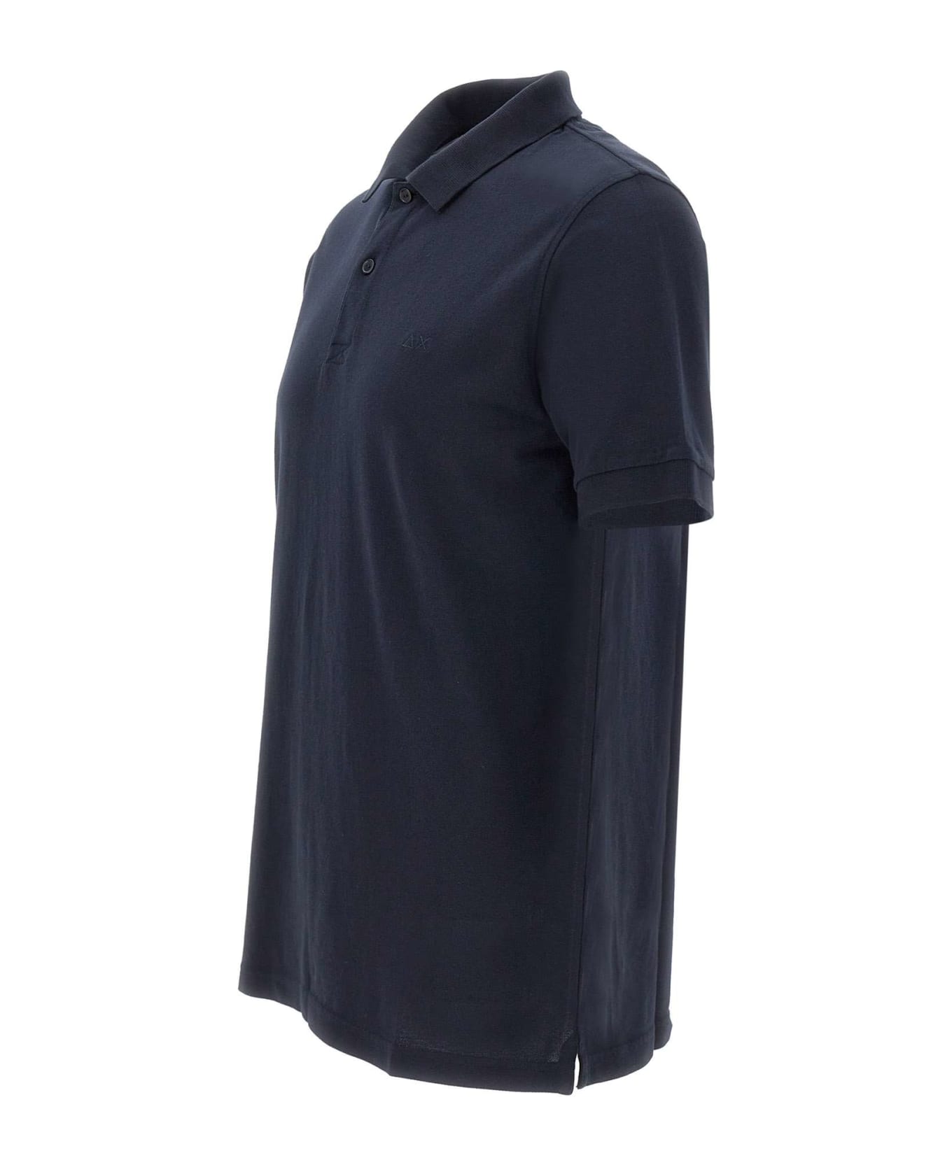 Sun 68 "cold Garment Dye" Cotton Polo Shirt - BLUE