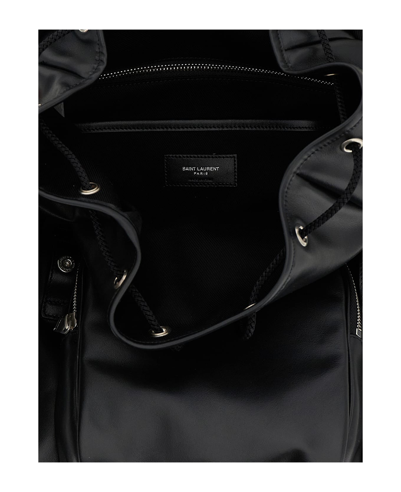 Saint Laurent Leather Backpack - Black  