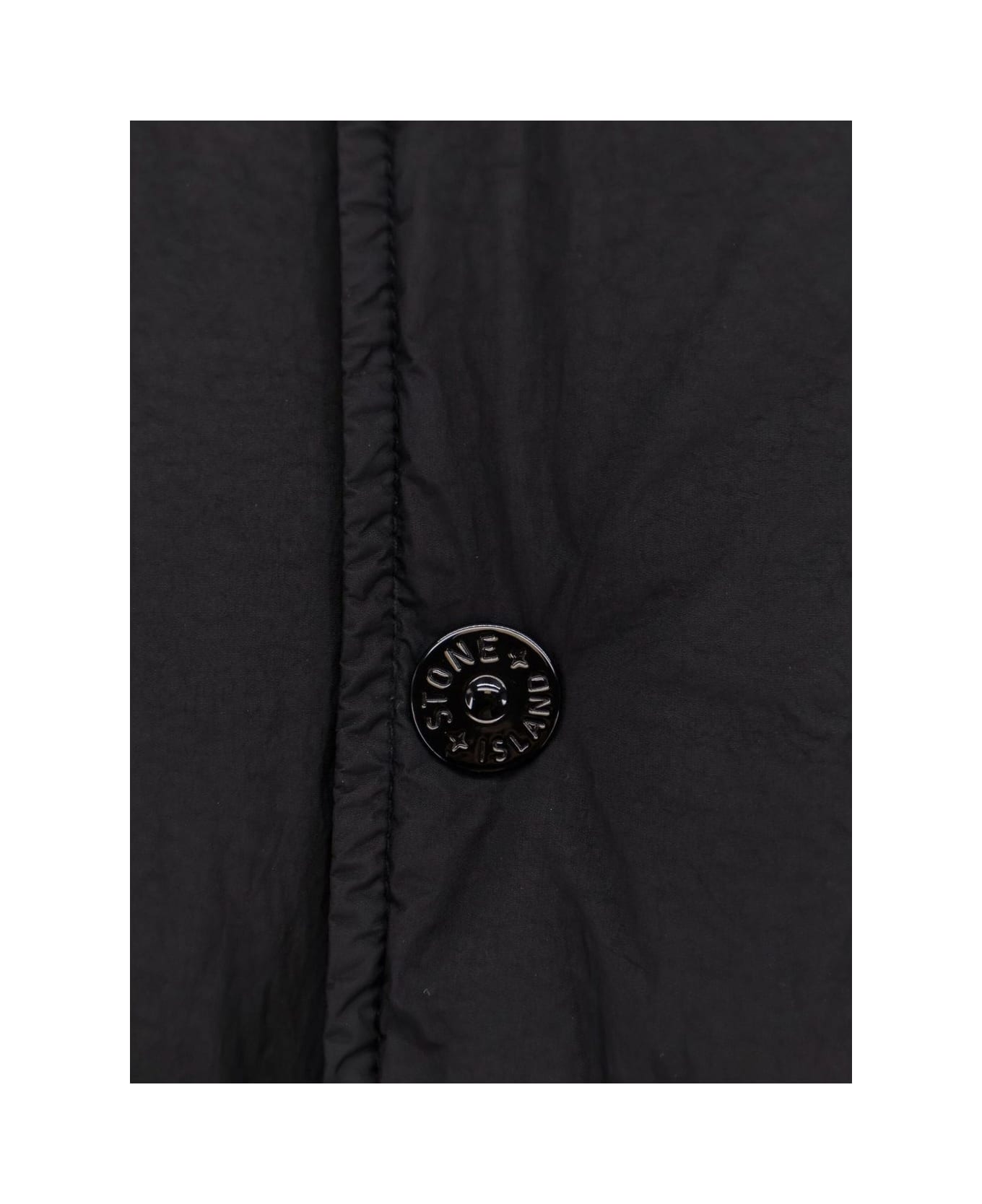 Stone Island Short Hooded Down Jacekt - Black