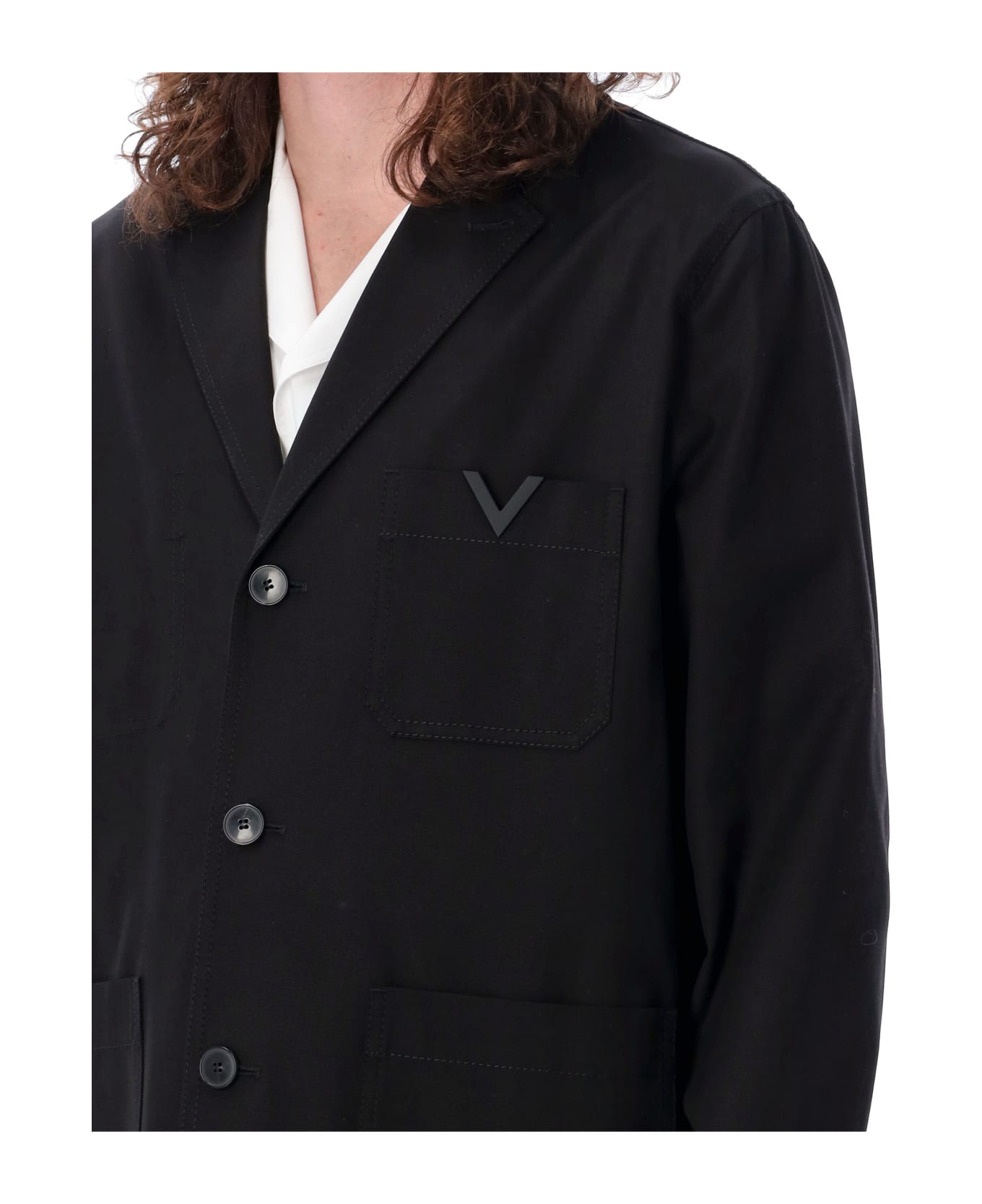 Valentino Garavani V Detail Jacket - BLACK