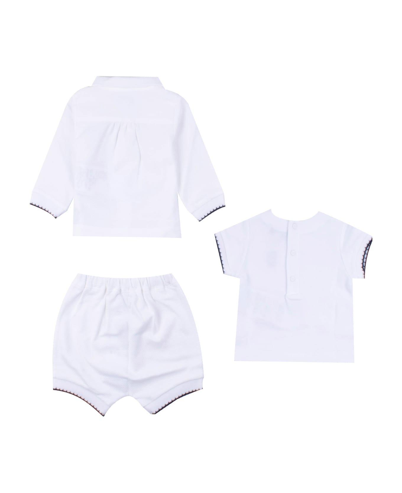 Emporio Armani Cotton Jacket, T-shirt And Shorts - White