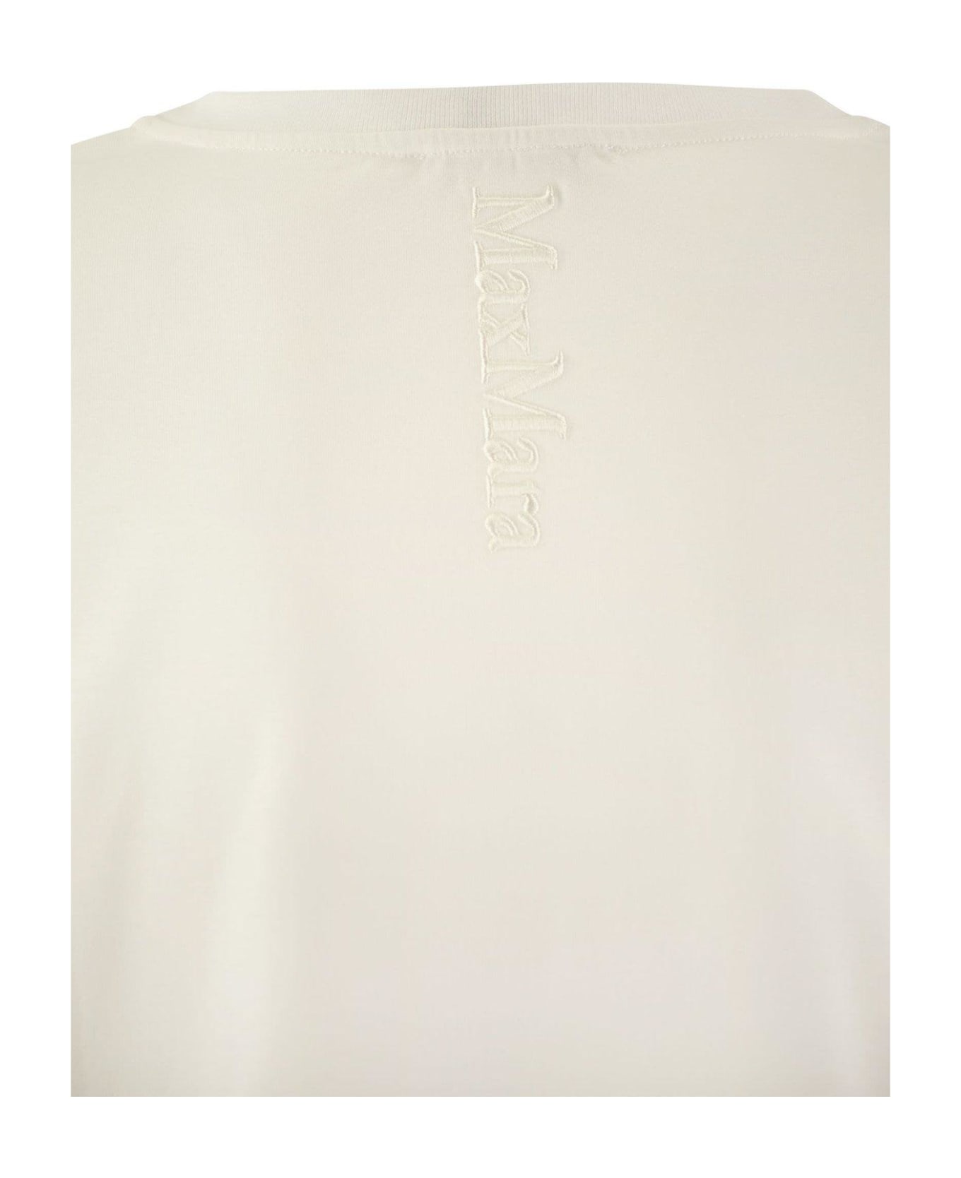 'S Max Mara V-neck Crewneck T-shirt - White Tシャツ