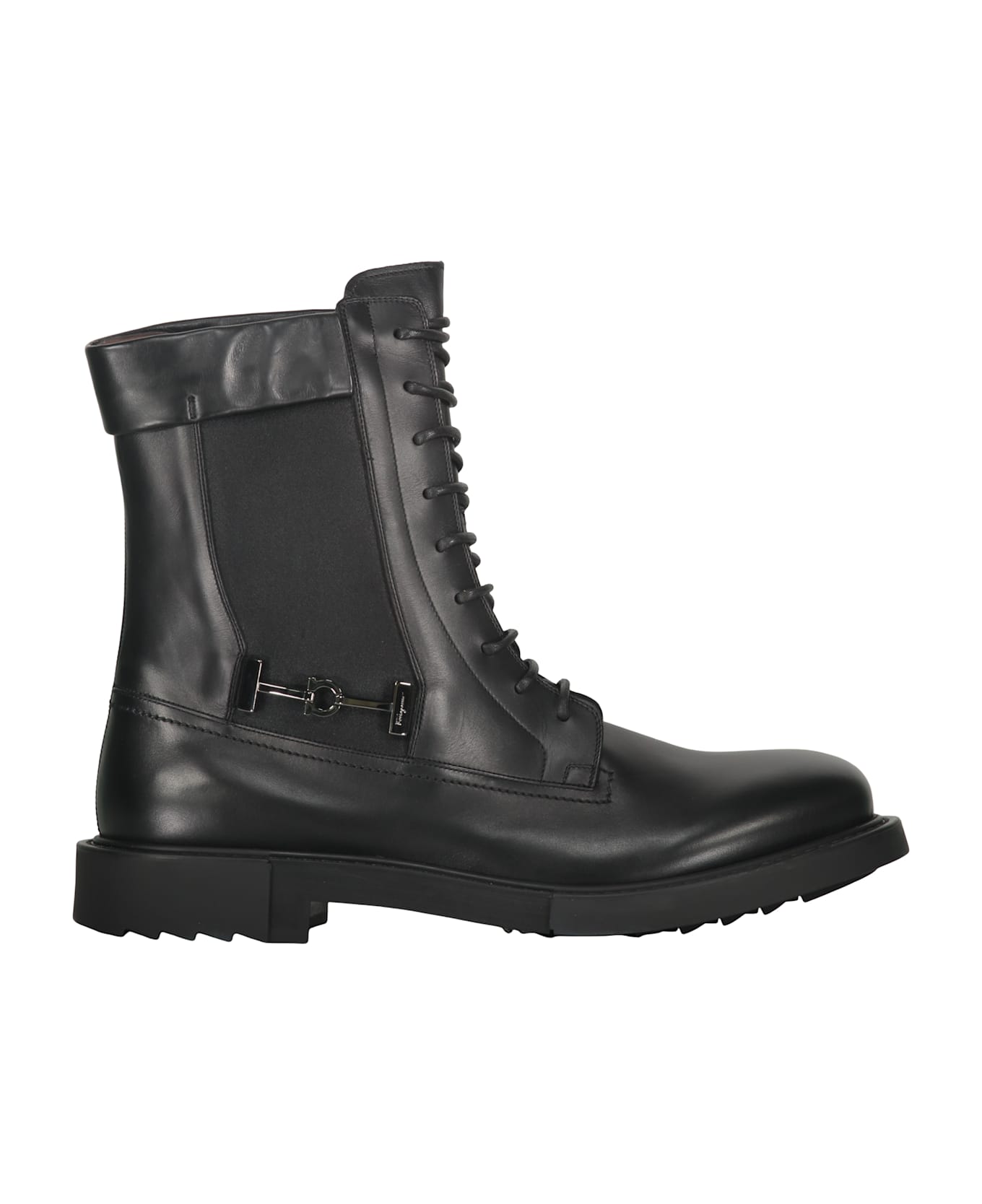 Ferragamo Lace-up Ankle Boots - black