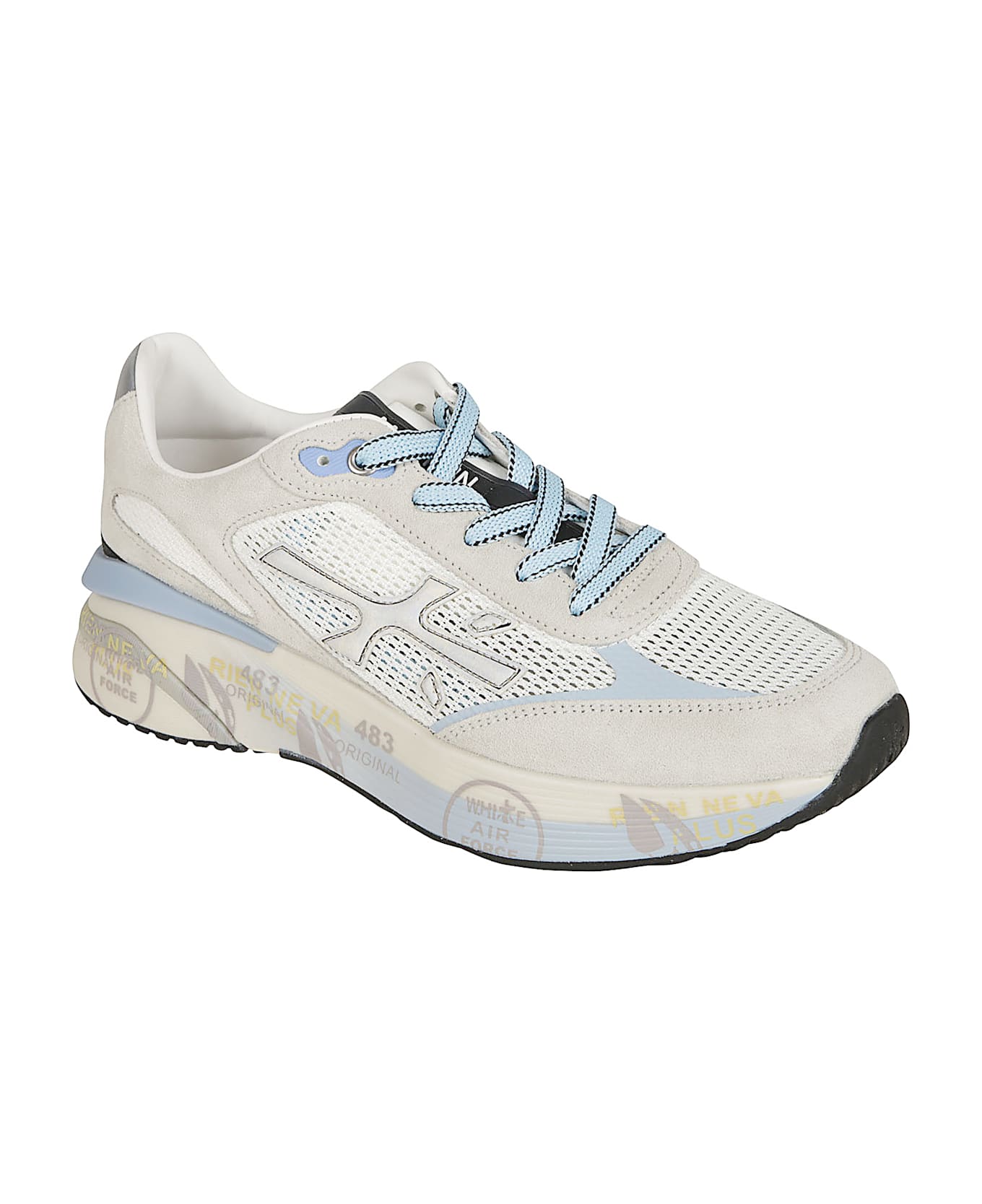Premiata Moerun Sneakers - WHITE-LIGHT BLUE