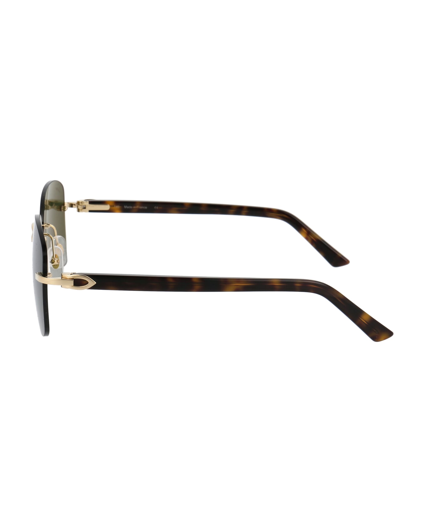 Cartier Eyewear Ct0227s Sunglasses - 002 GOLD HAVANA GREEN