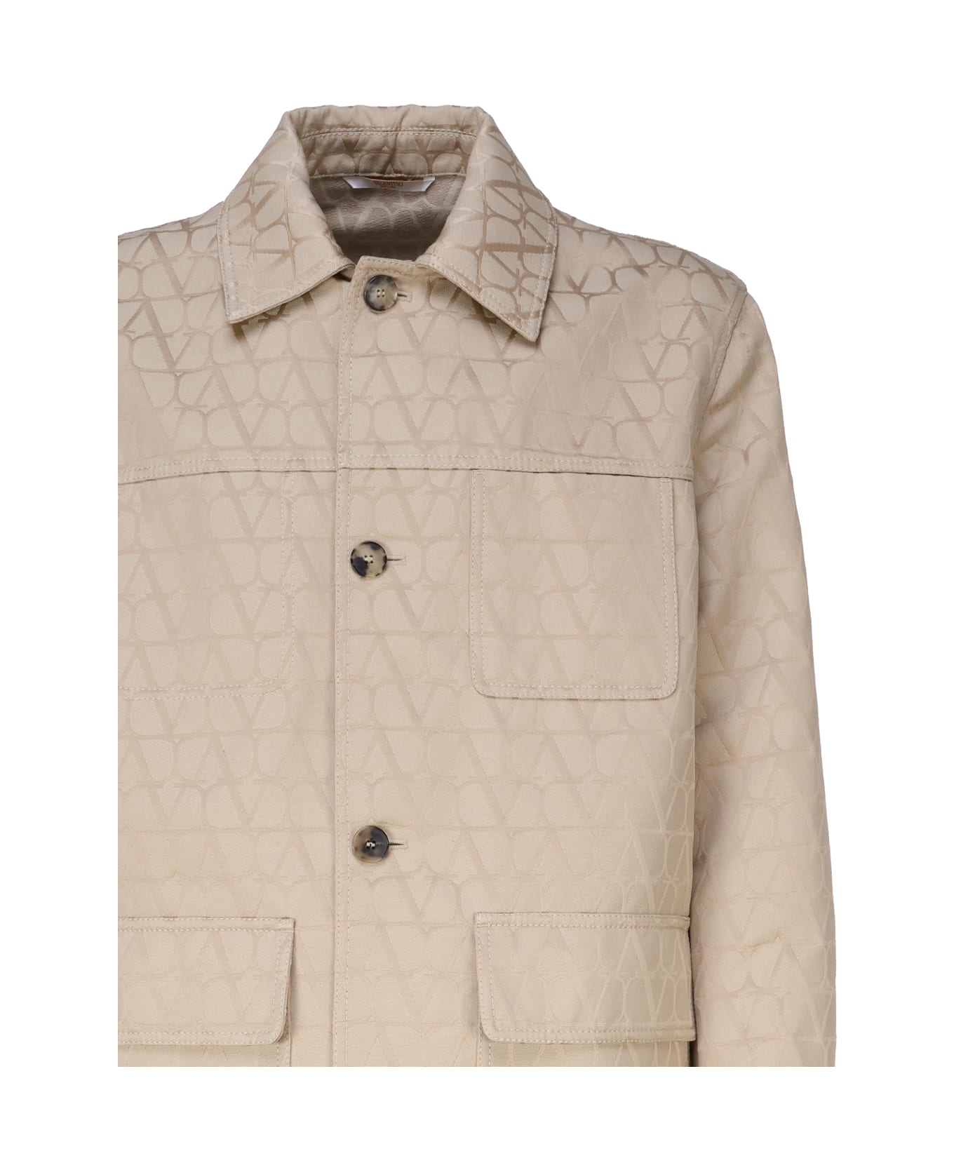 Valentino Garavani Buttoned Long-sleeved Jacket - Beige ジャケット